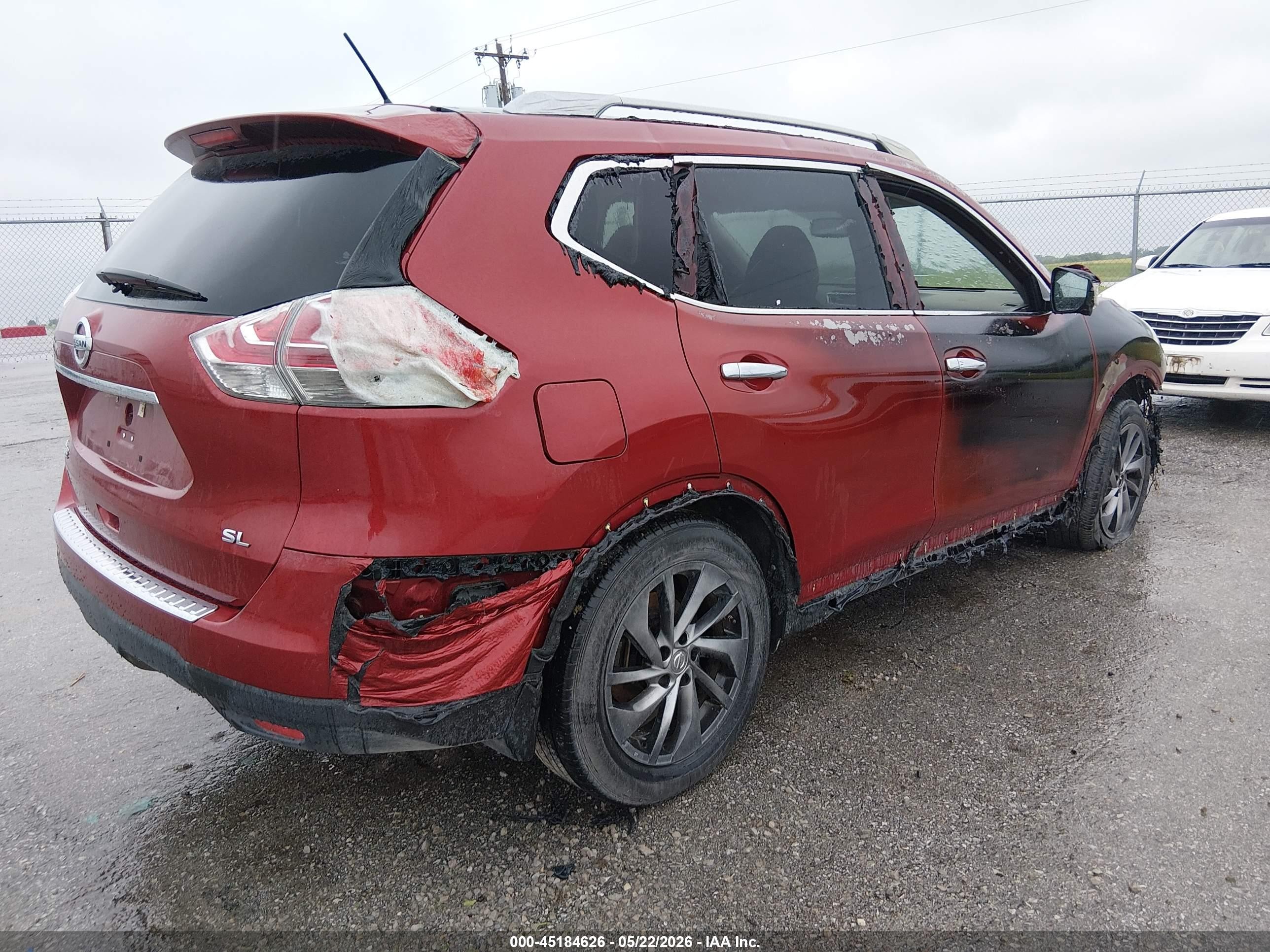 2015 Nissan Rogue Sl Red vin: 5N1AT2MT8FC847993