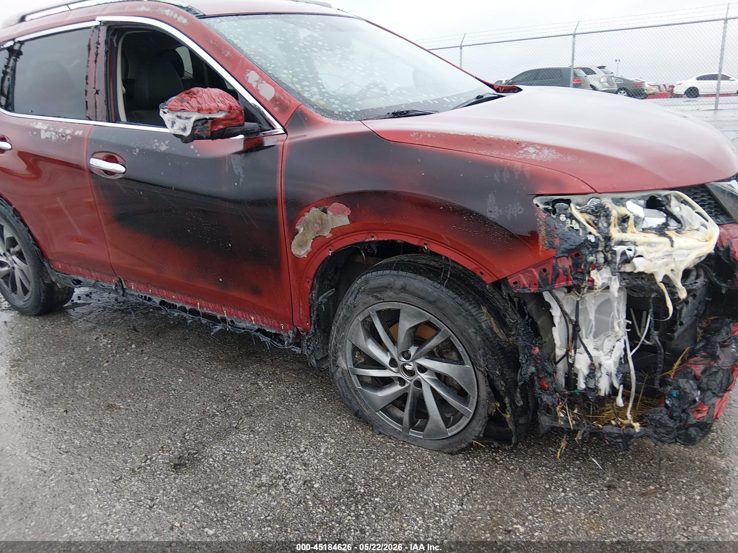 2015 Nissan Rogue Sl Red vin: 5N1AT2MT8FC847993