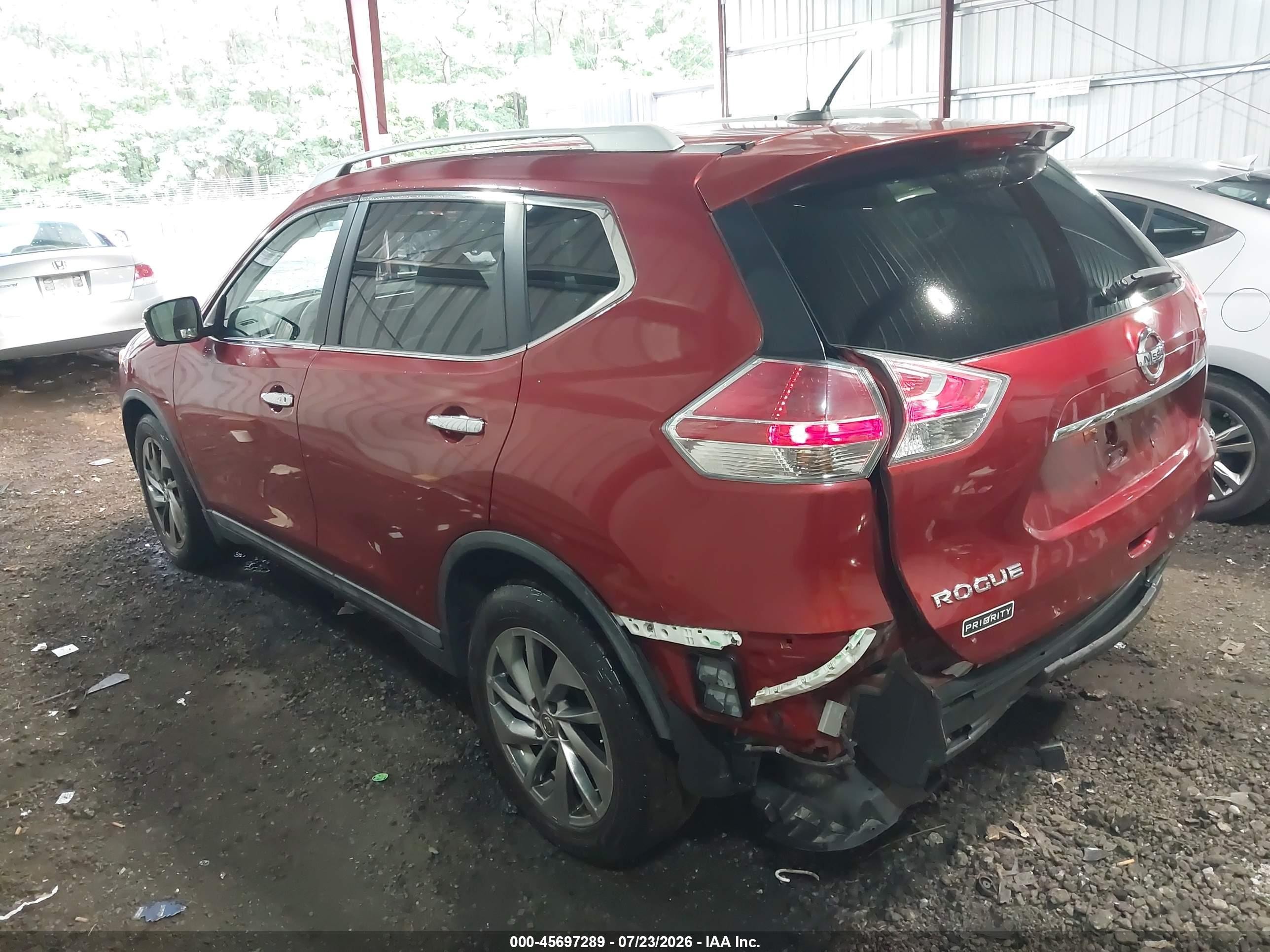 2015 Nissan Rogue Sl Red vin: 5N1AT2MT8FC849050