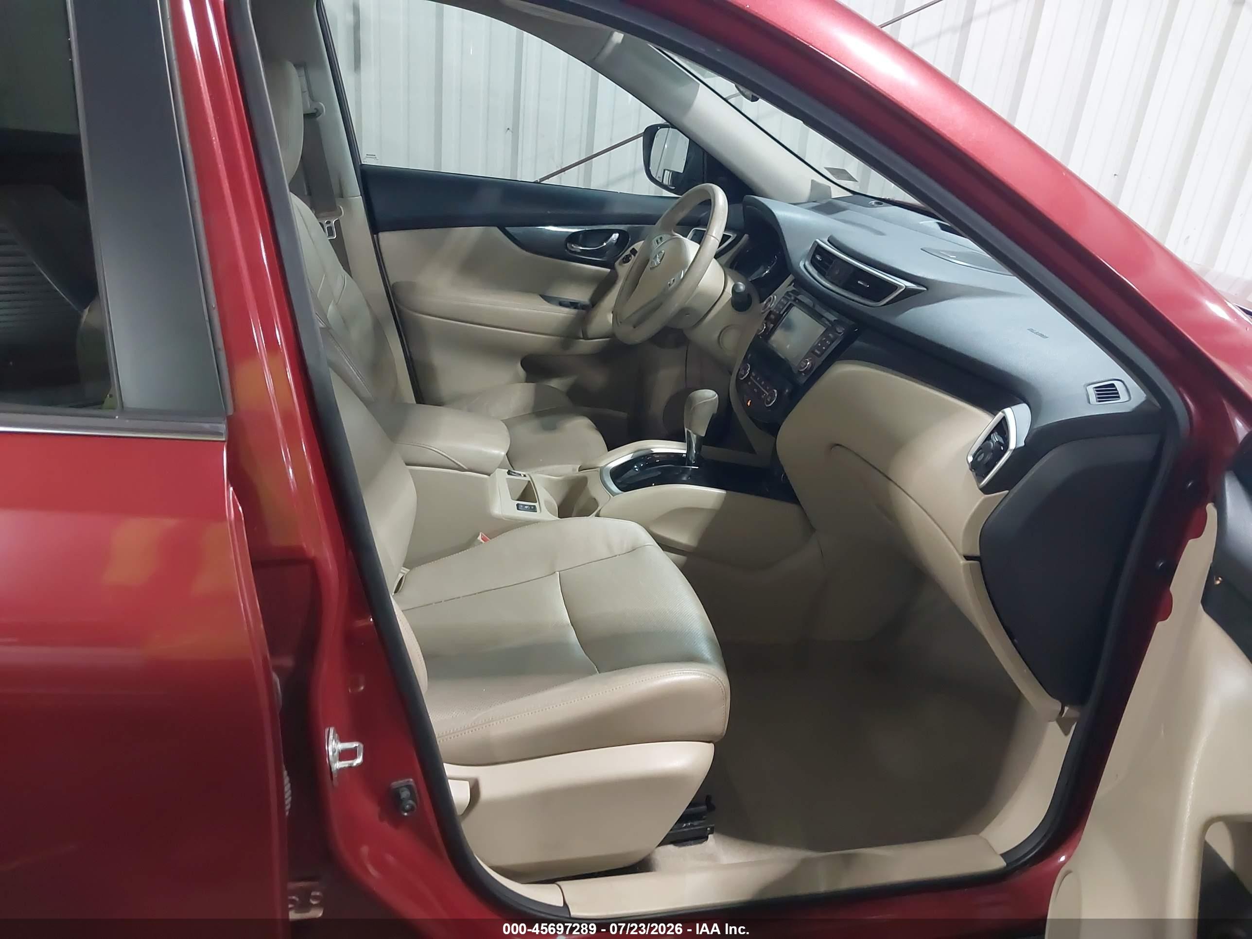 2015 Nissan Rogue Sl Red vin: 5N1AT2MT8FC849050