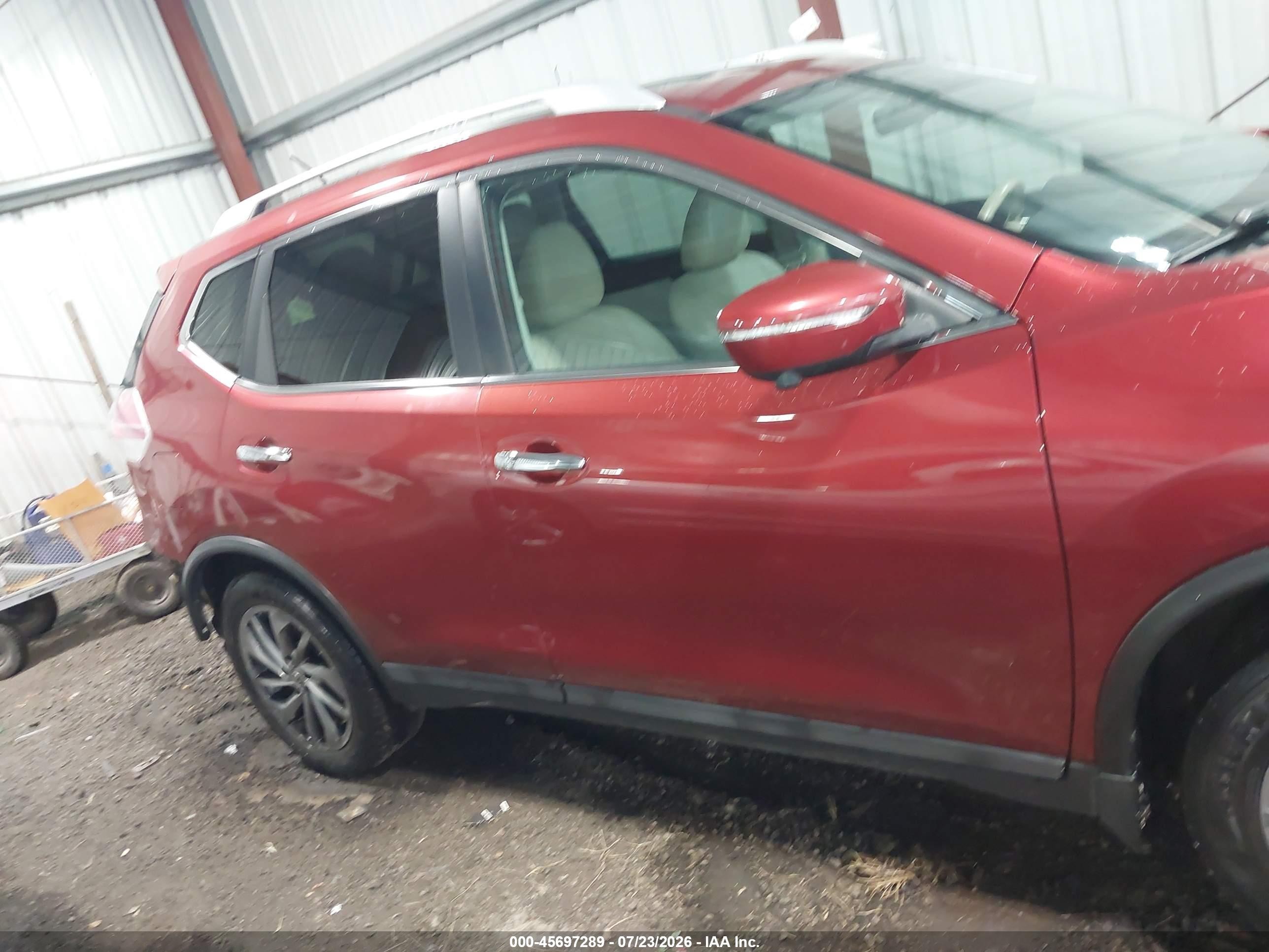 2015 Nissan Rogue Sl Red vin: 5N1AT2MT8FC849050