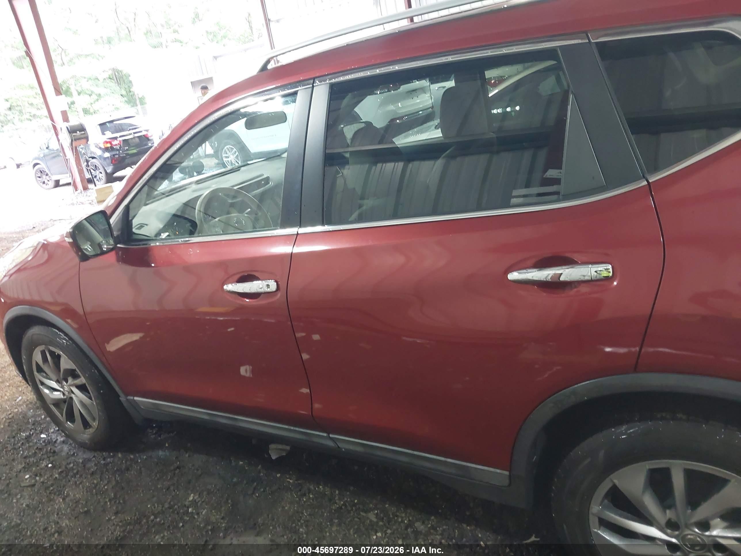 2015 Nissan Rogue Sl Red vin: 5N1AT2MT8FC849050