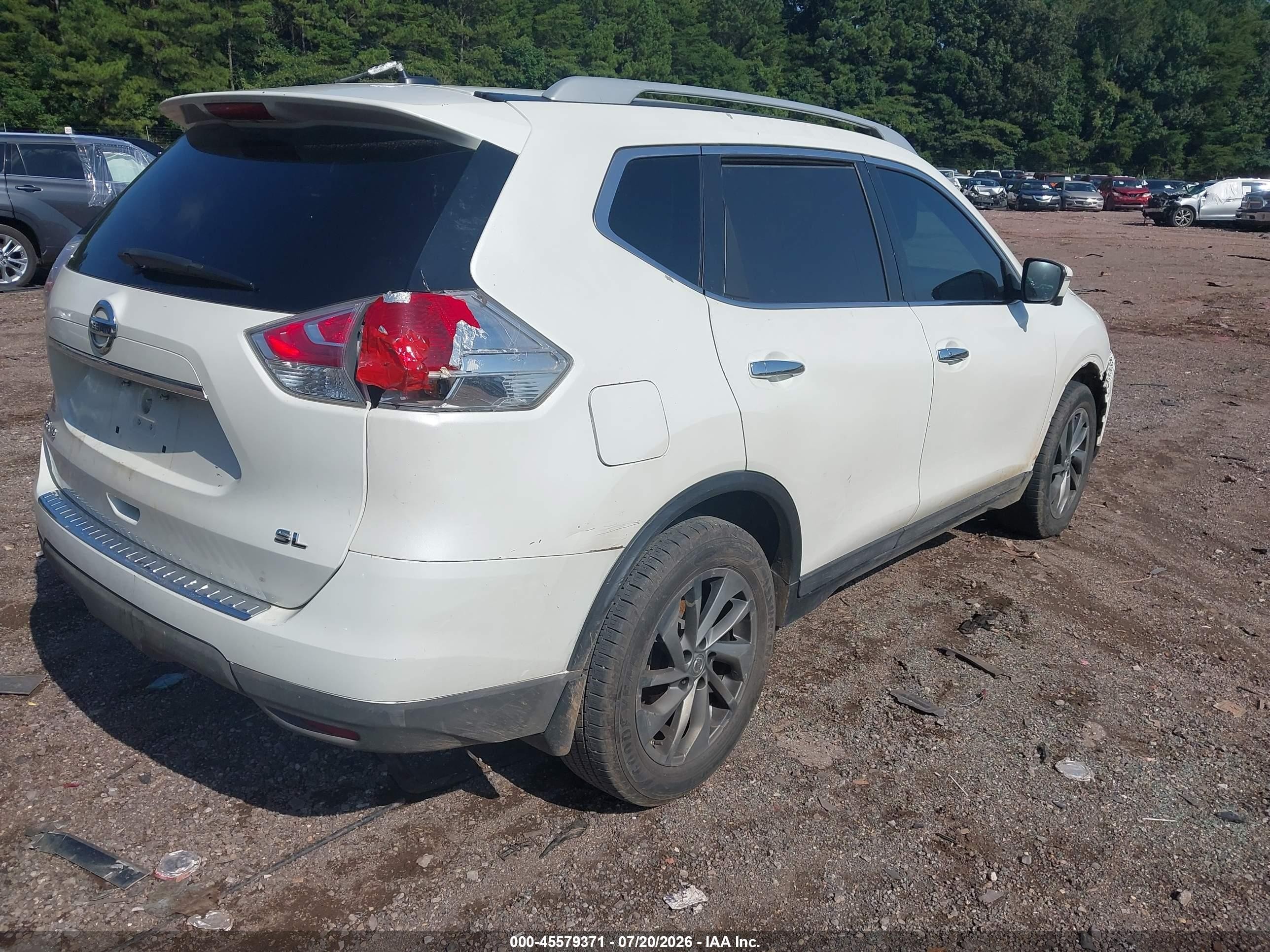 2015 Nissan Rogue Sl White vin: 5N1AT2MT8FC862302