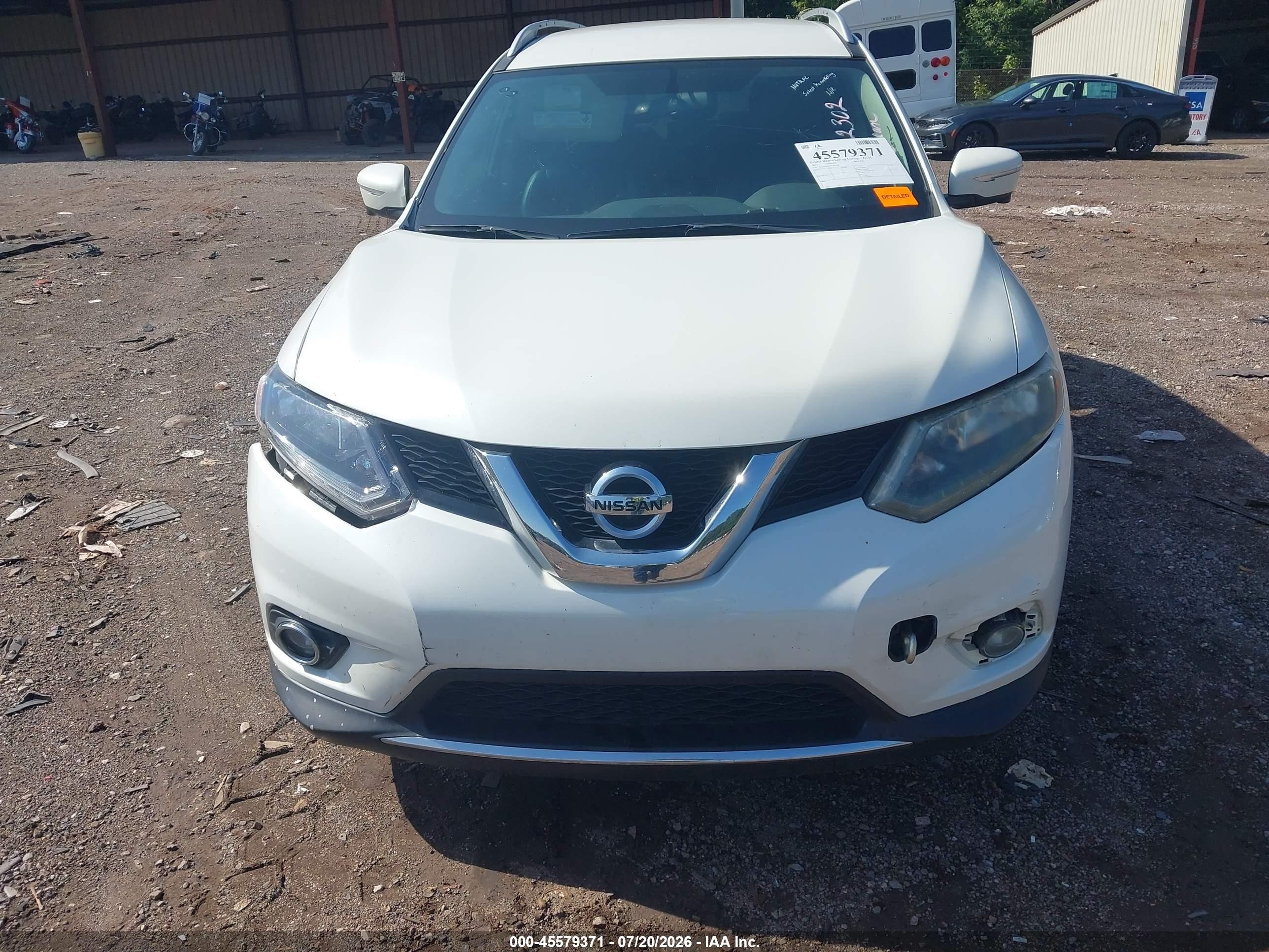 2015 Nissan Rogue Sl White vin: 5N1AT2MT8FC862302