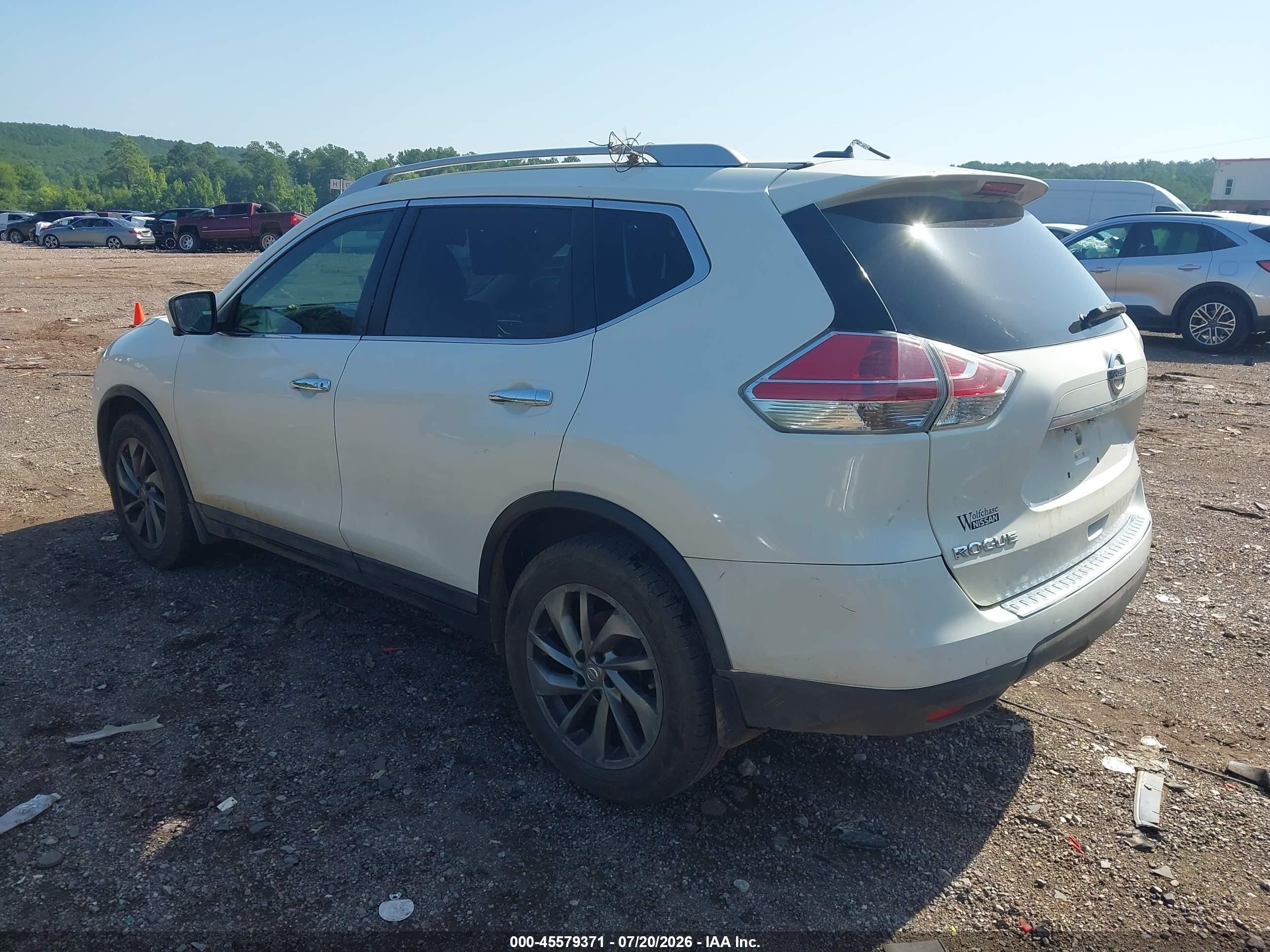 2015 Nissan Rogue Sl White vin: 5N1AT2MT8FC862302