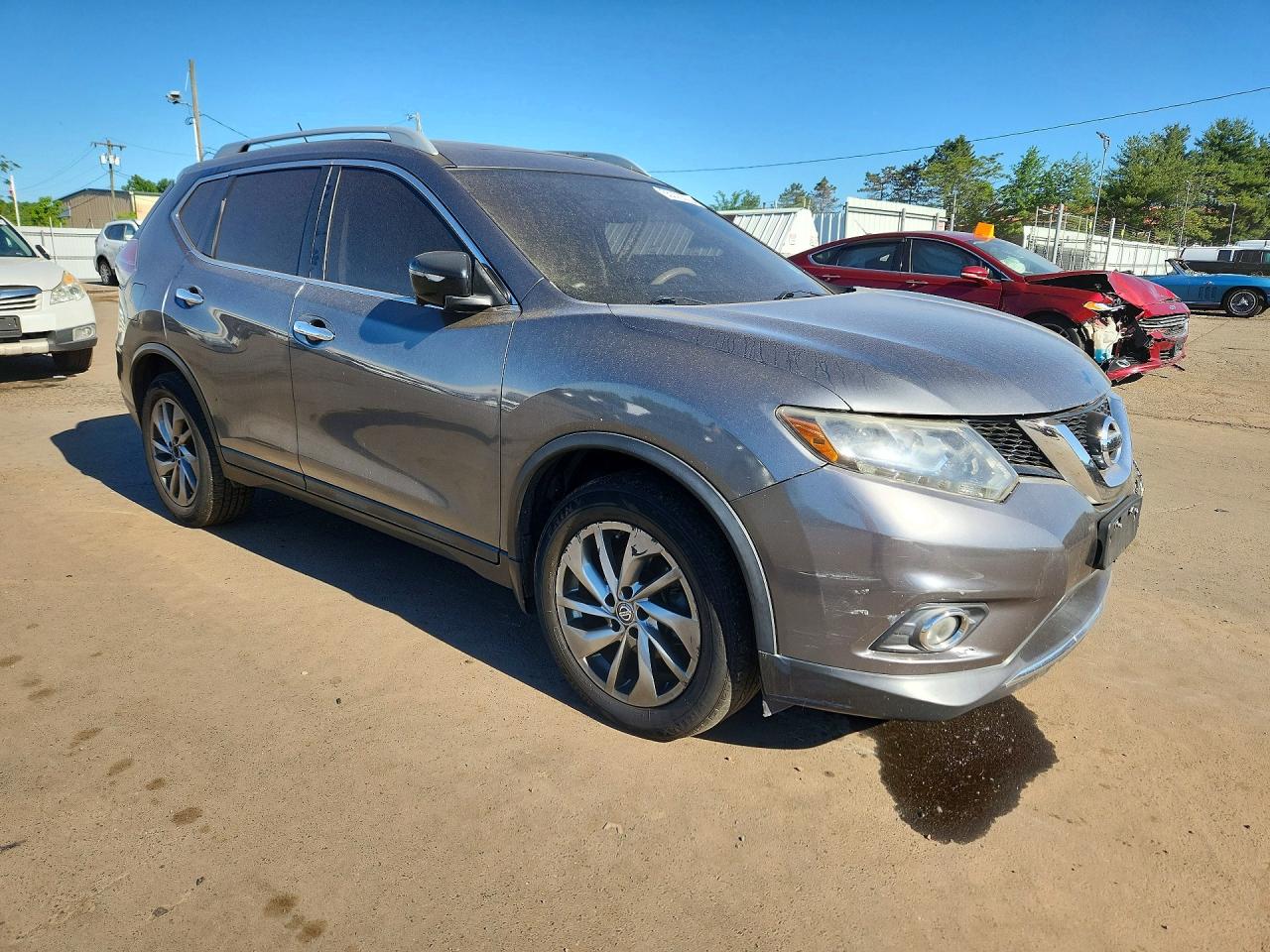 2015 Nissan Rogue Sl Gray vin: 5N1AT2MT8FC906217