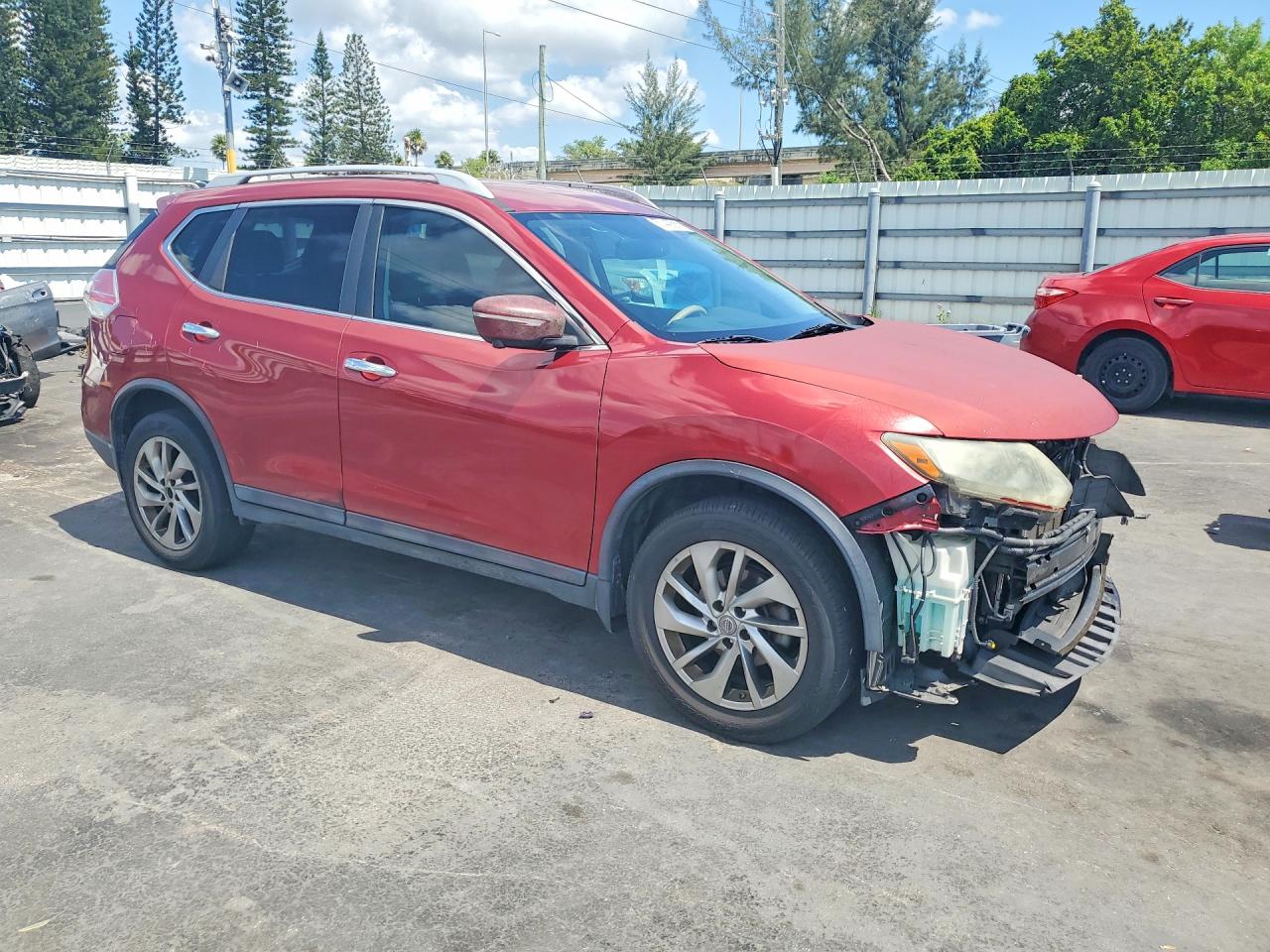 2015 Nissan Rogue Sl Burgundy vin: 5N1AT2MT8FC917010