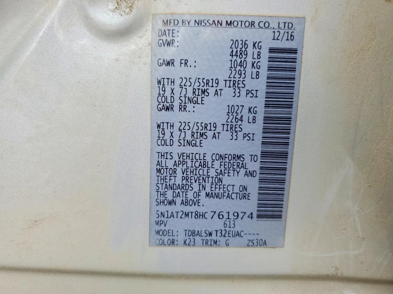 2017 Nissan Rogue Sl Серебряный vin: 5N1AT2MT8HC761974