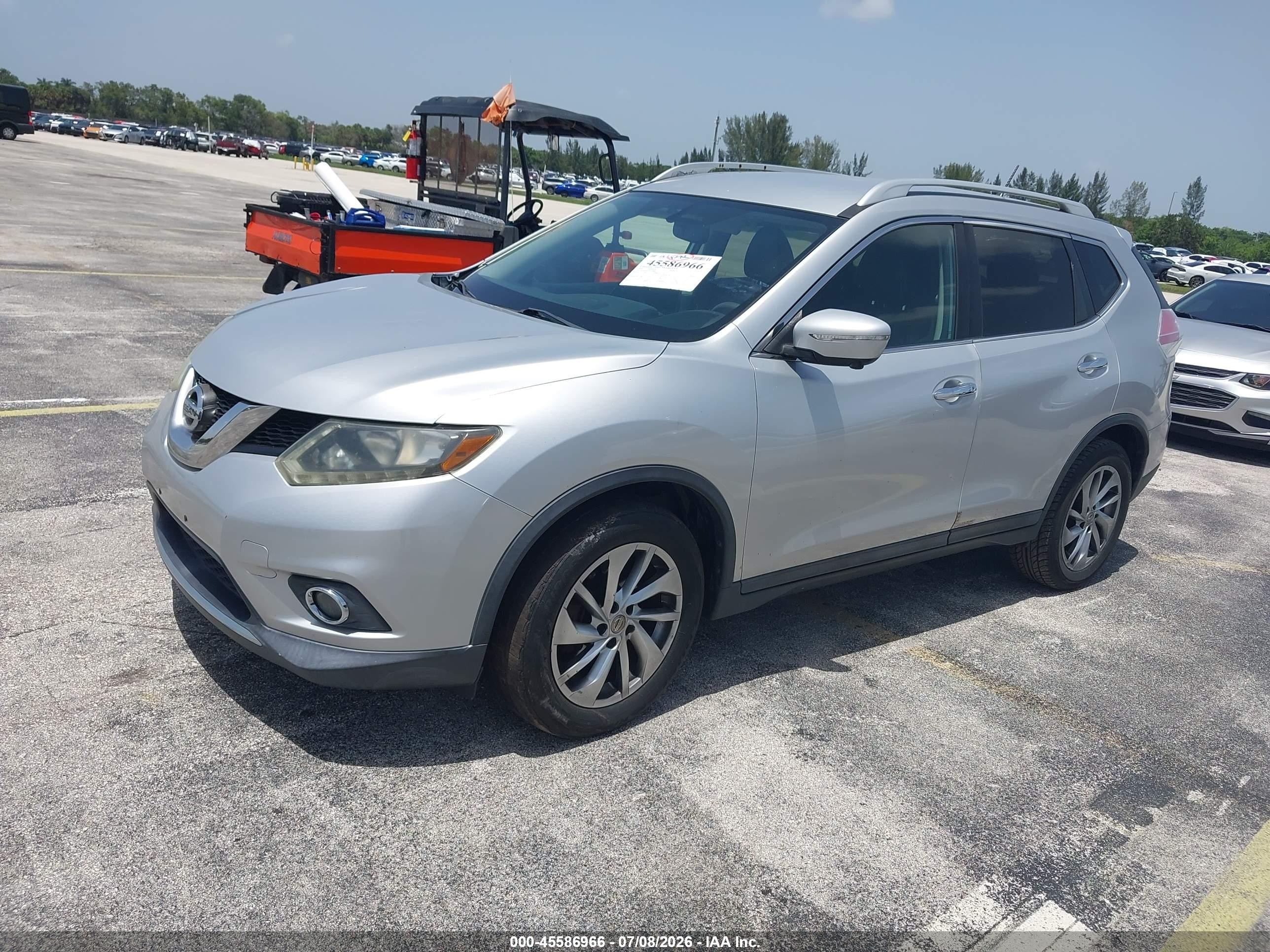 2014 Nissan Rogue Sl Серебряный vin: 5N1AT2MT9EC754060