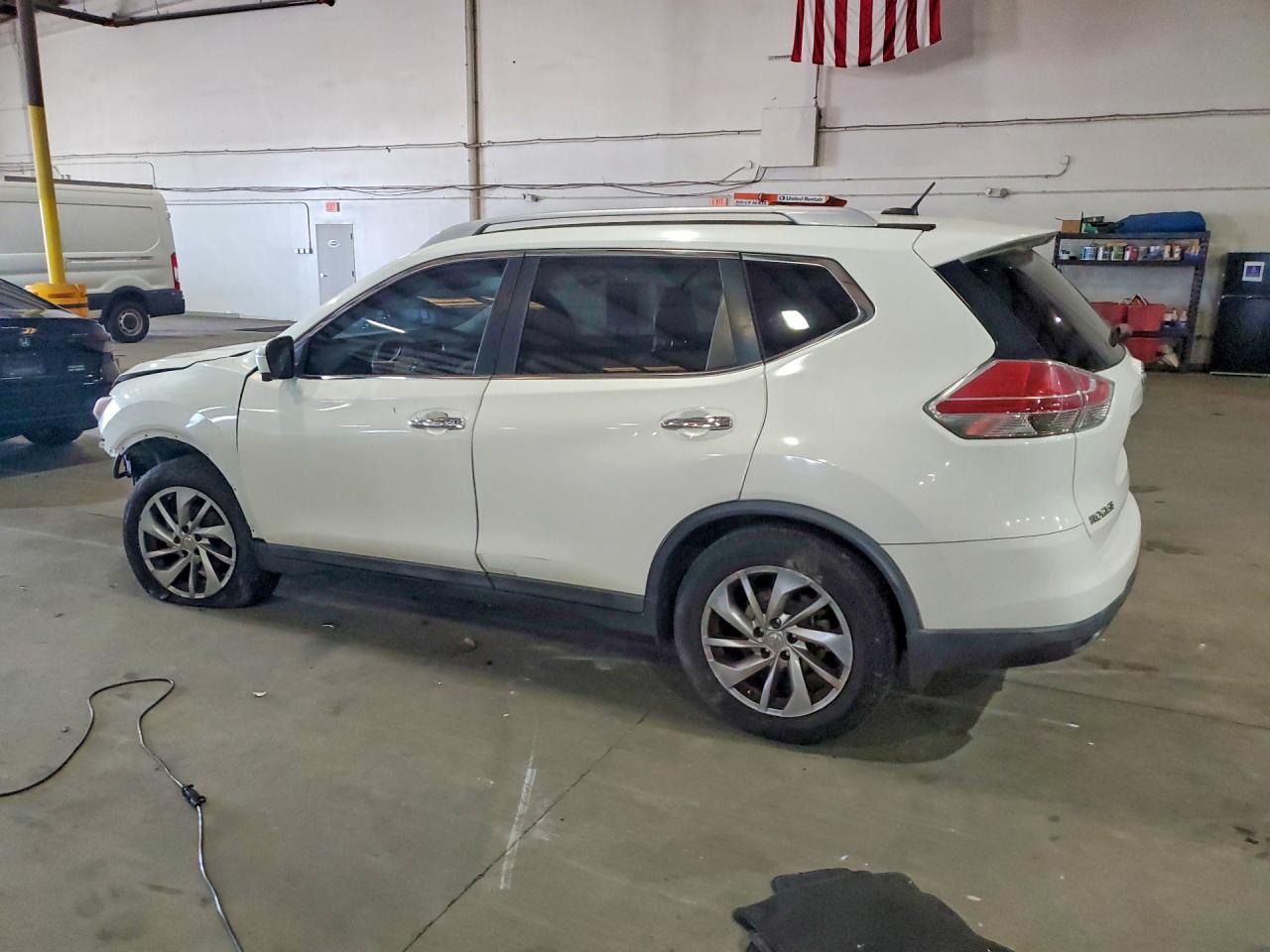 2014 Nissan Rogue Sl White vin: 5N1AT2MT9EC756150