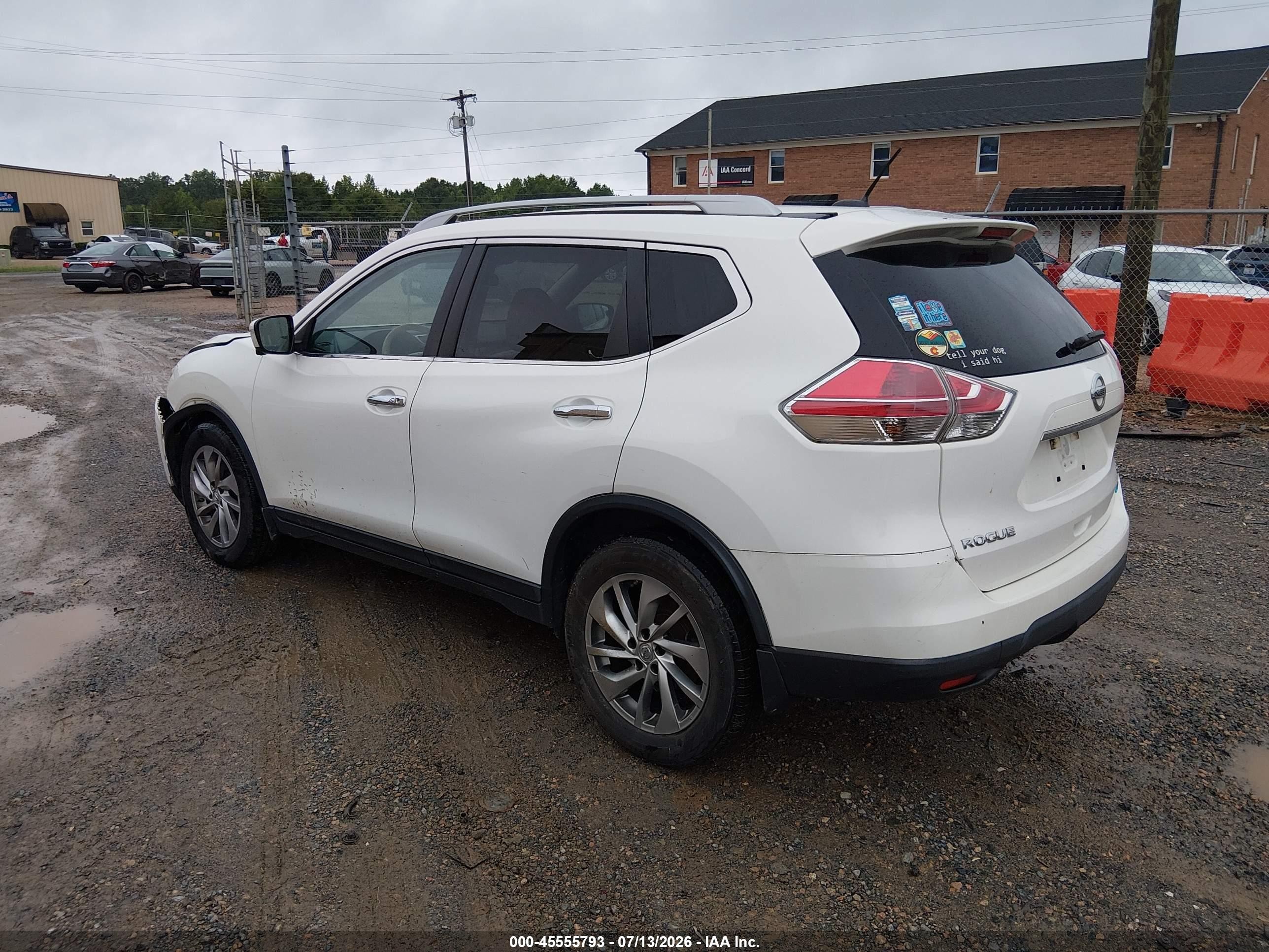 2014 Nissan Rogue Sl White vin: 5N1AT2MT9EC759341