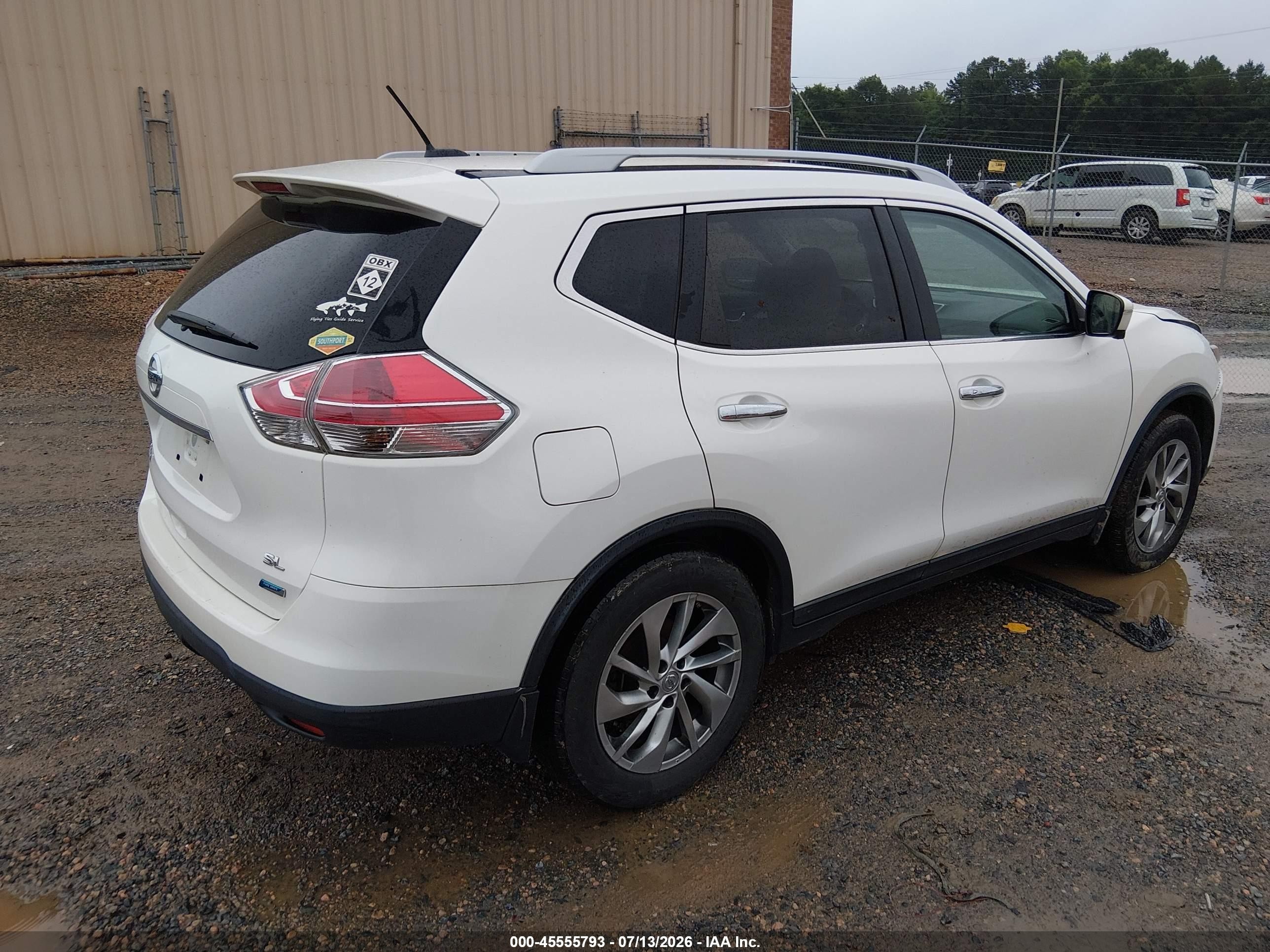 2014 Nissan Rogue Sl White vin: 5N1AT2MT9EC759341