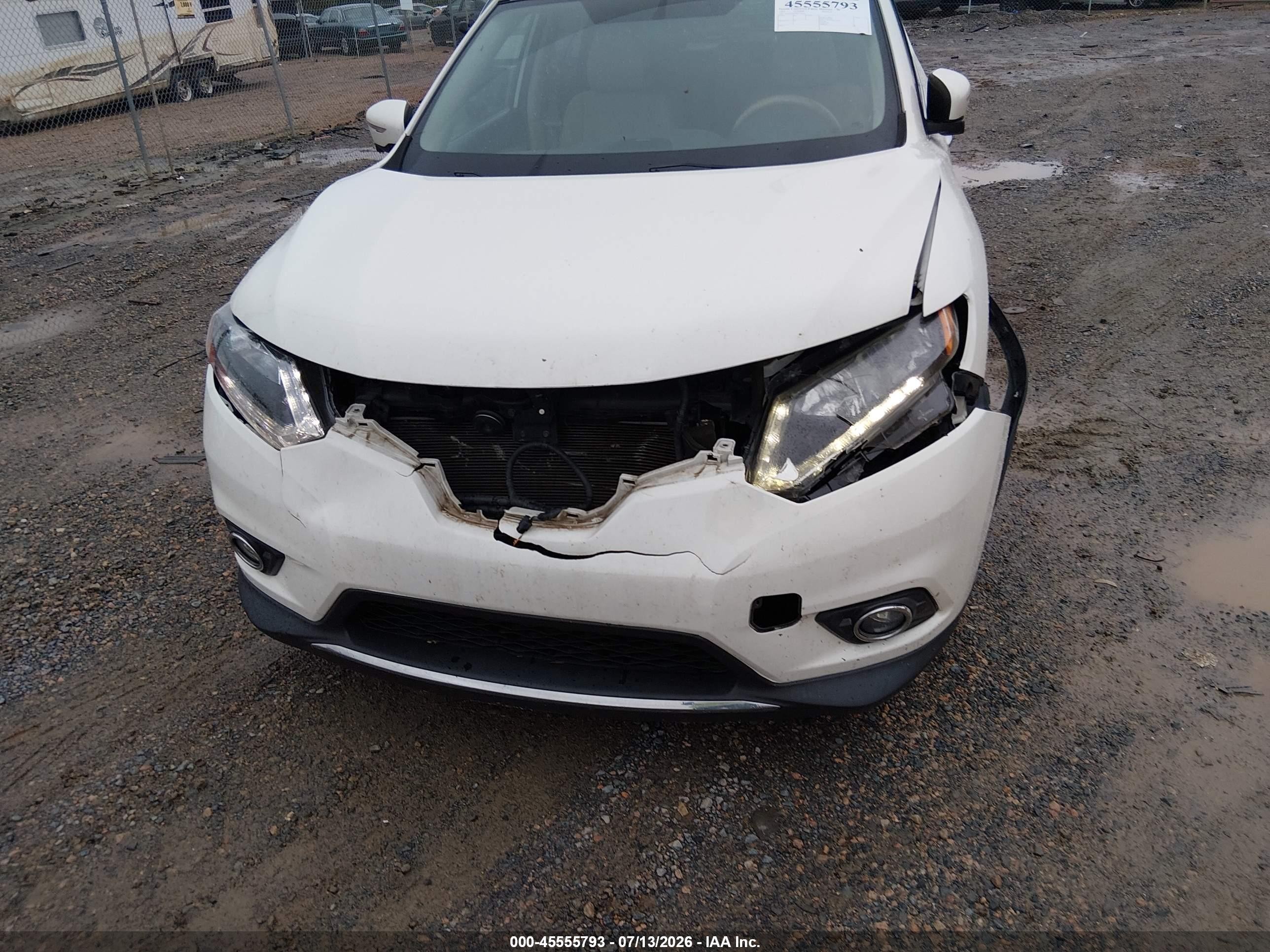2014 Nissan Rogue Sl White vin: 5N1AT2MT9EC759341
