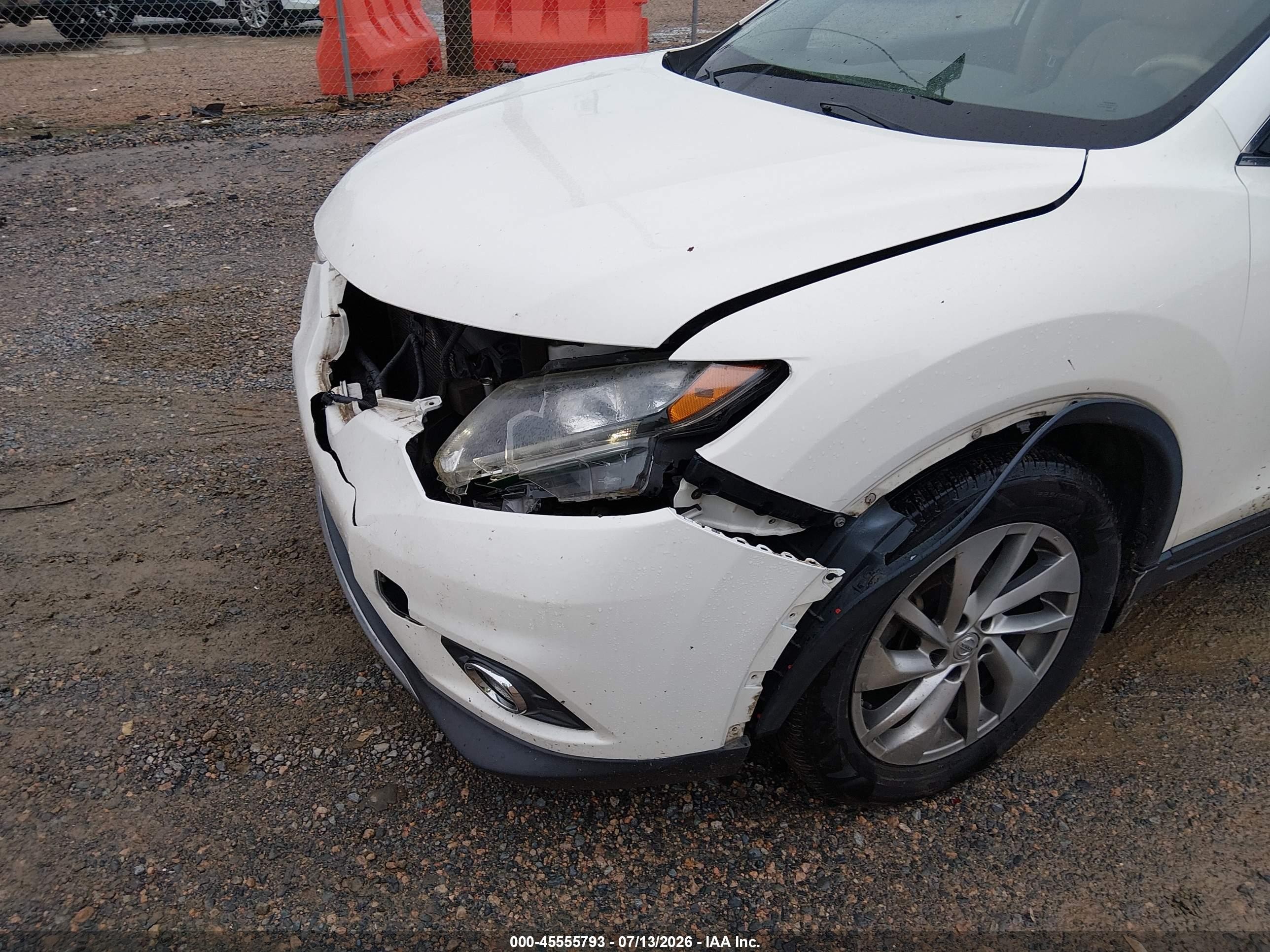 2014 Nissan Rogue Sl White vin: 5N1AT2MT9EC759341