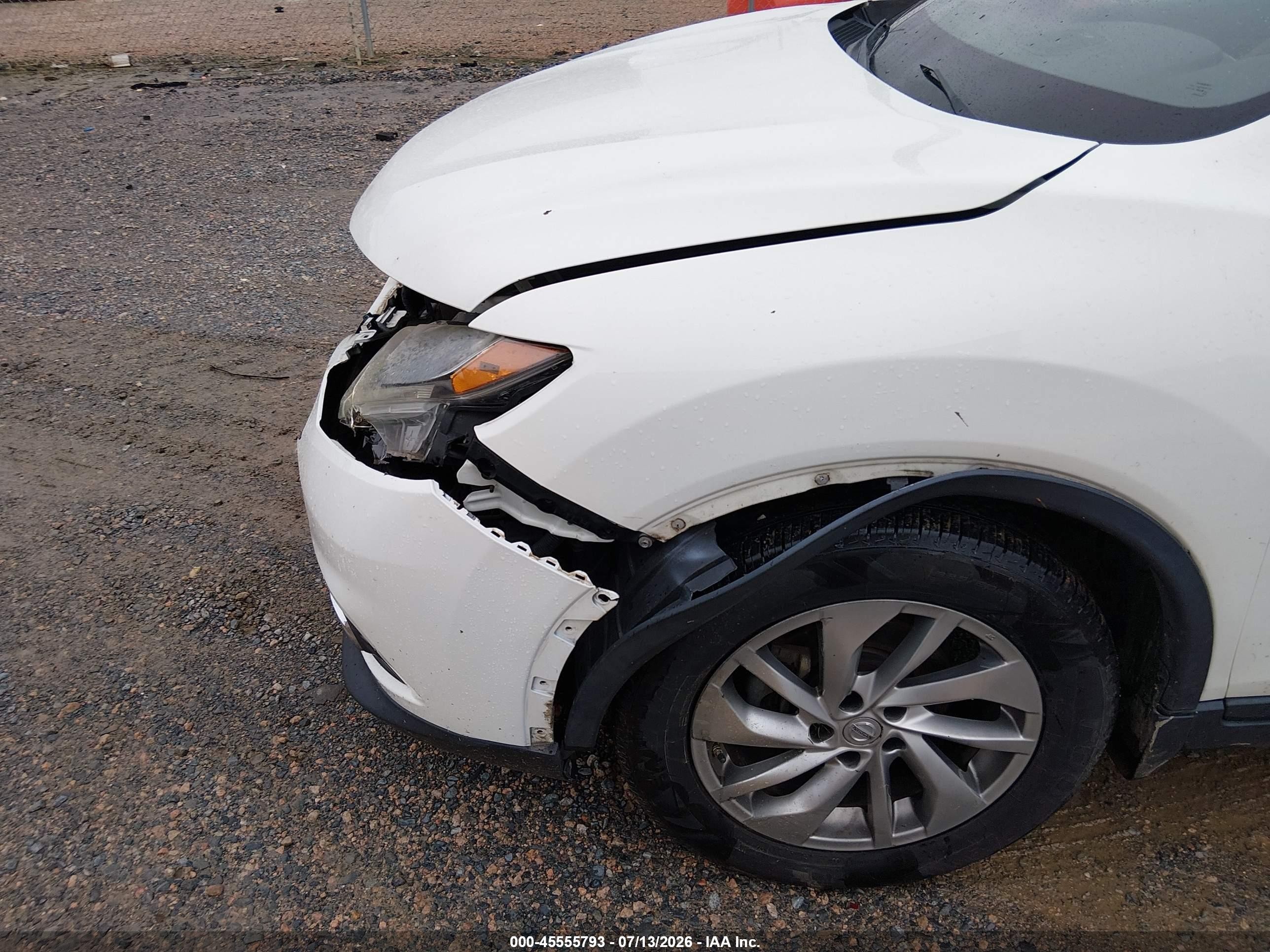 2014 Nissan Rogue Sl White vin: 5N1AT2MT9EC759341