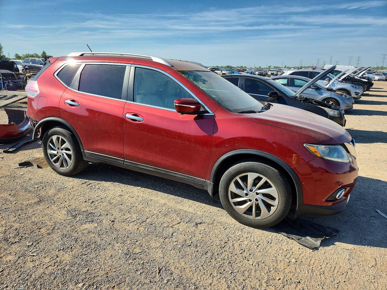 2014 Nissan Rogue Sl Красный vin: 5N1AT2MT9EC761364