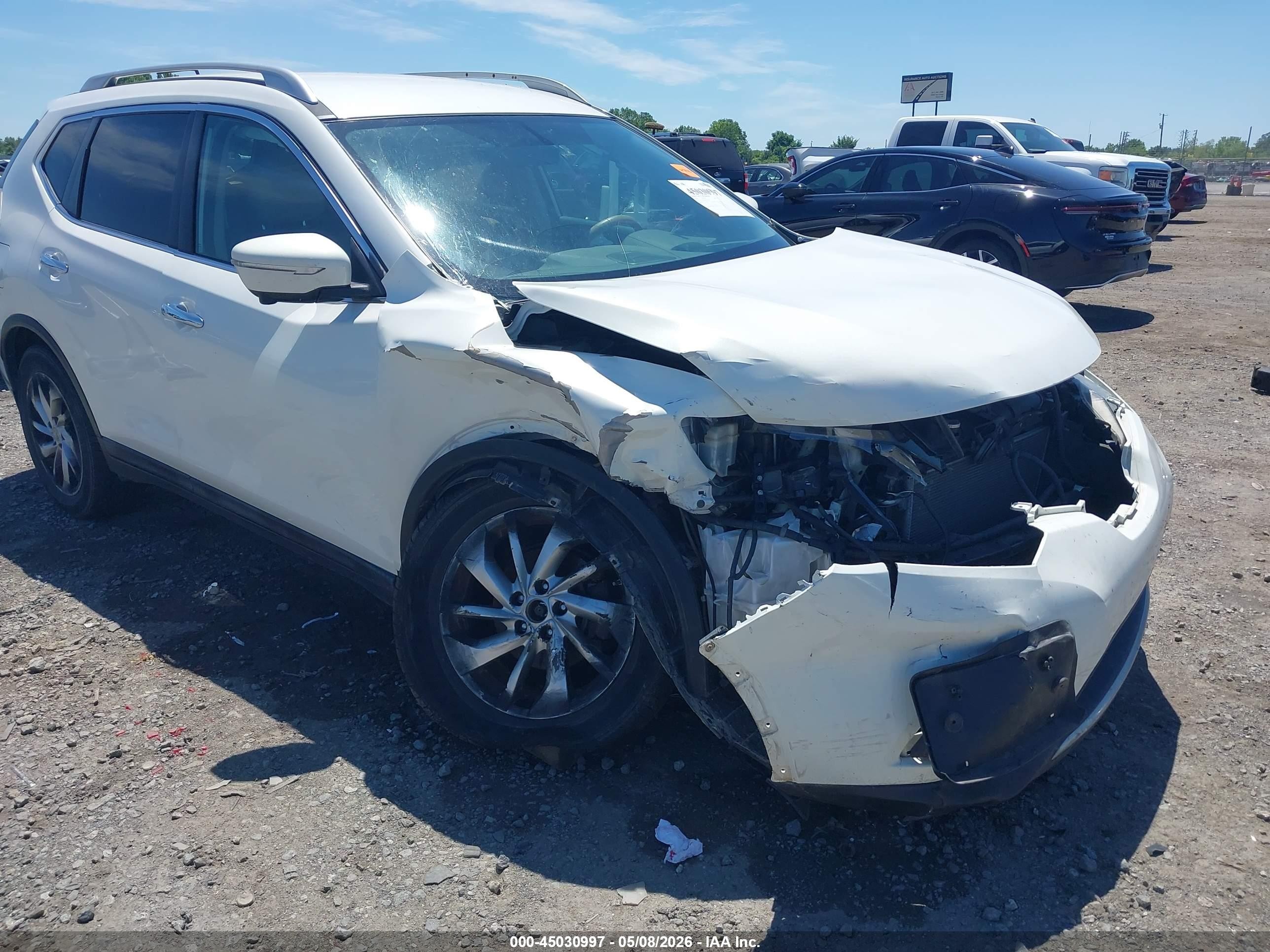 2014 Nissan Rogue Sl Белый vin: 5N1AT2MT9EC767214