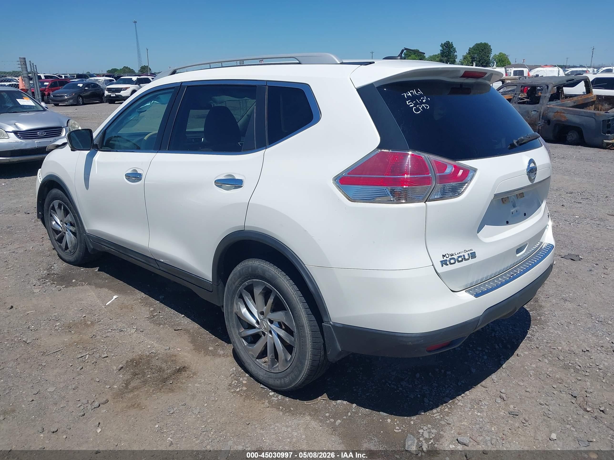 2014 Nissan Rogue Sl Белый vin: 5N1AT2MT9EC767214
