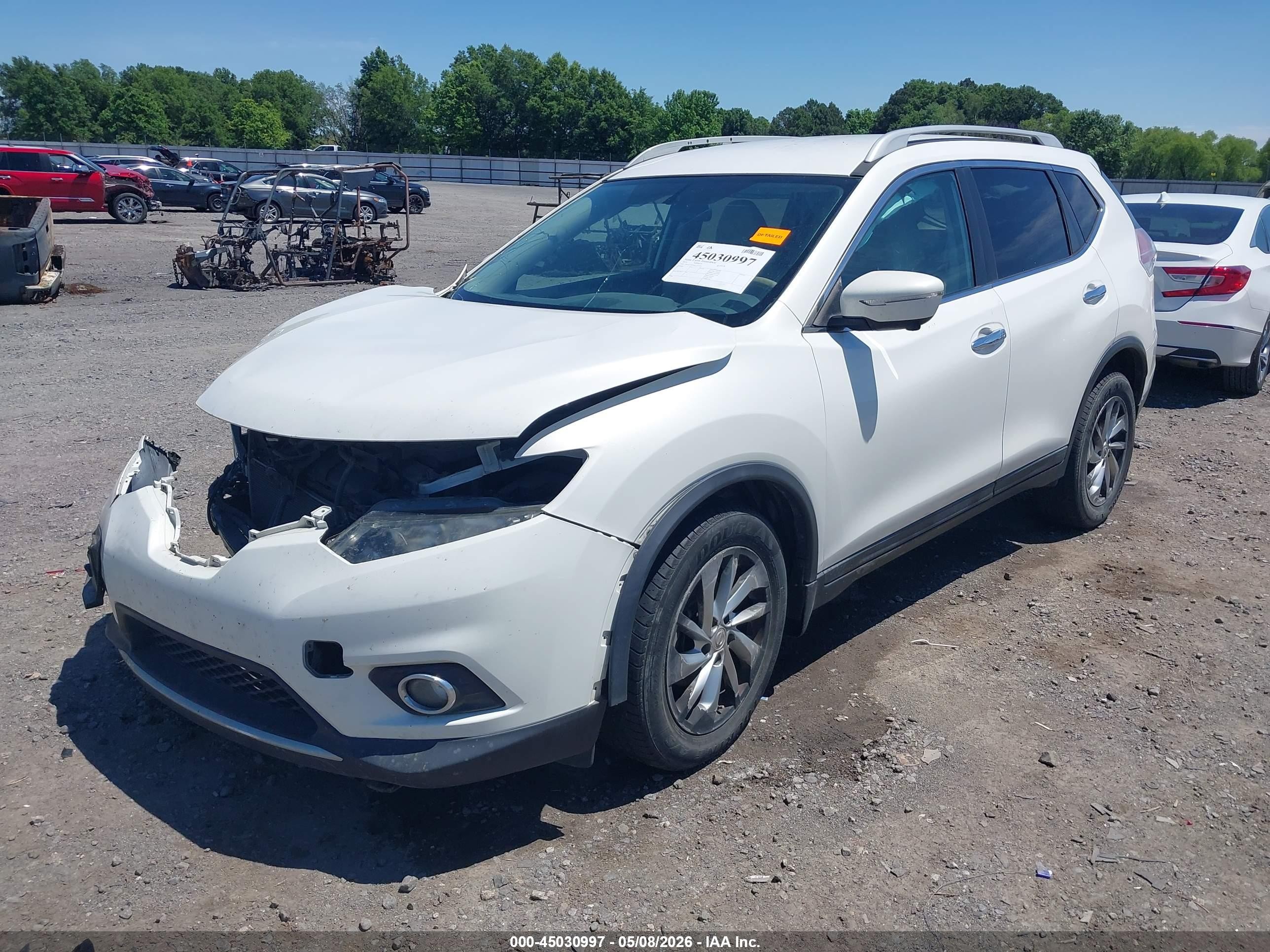 2014 Nissan Rogue Sl Белый vin: 5N1AT2MT9EC767214