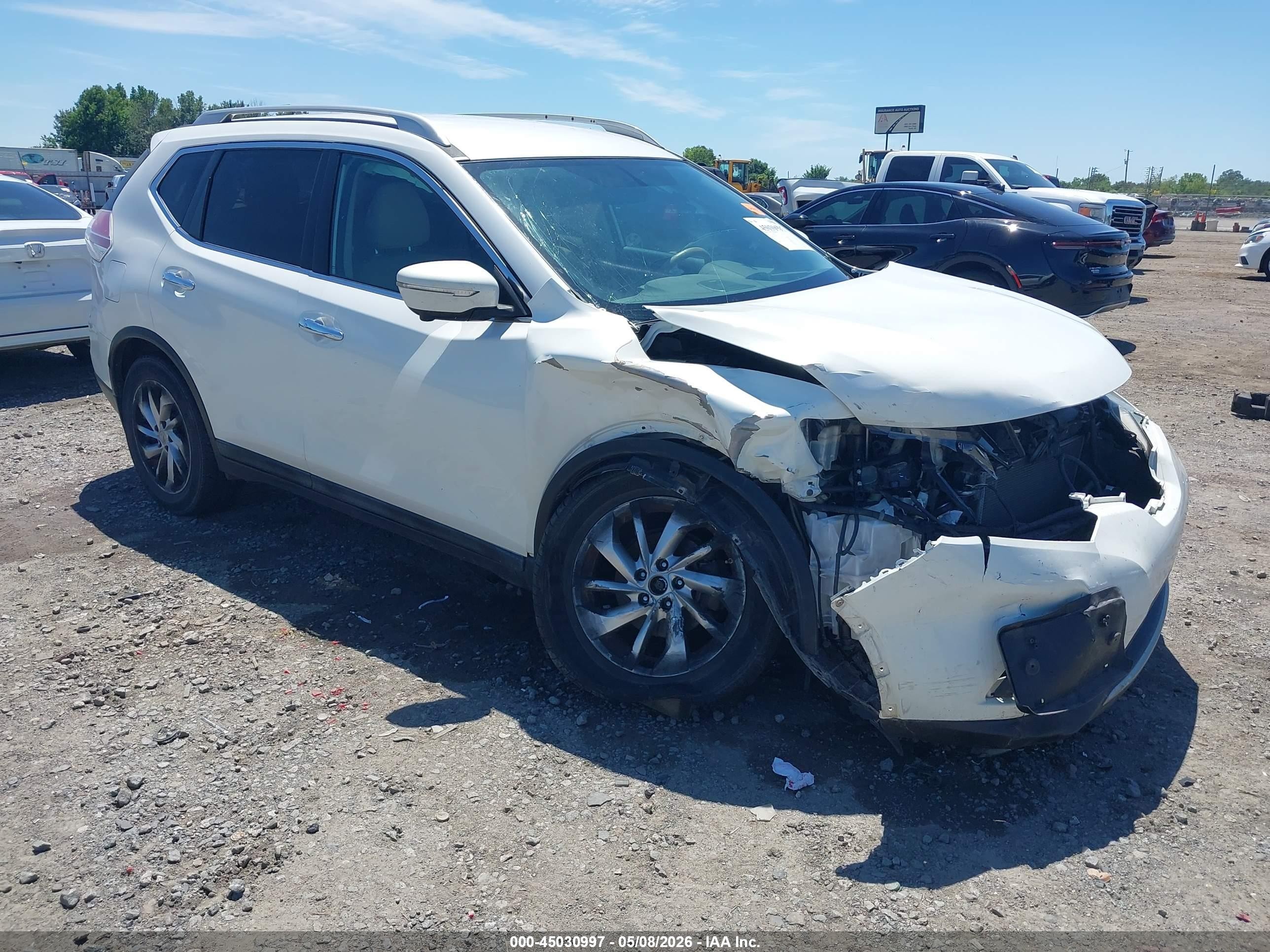 2014 Nissan Rogue Sl Белый vin: 5N1AT2MT9EC767214