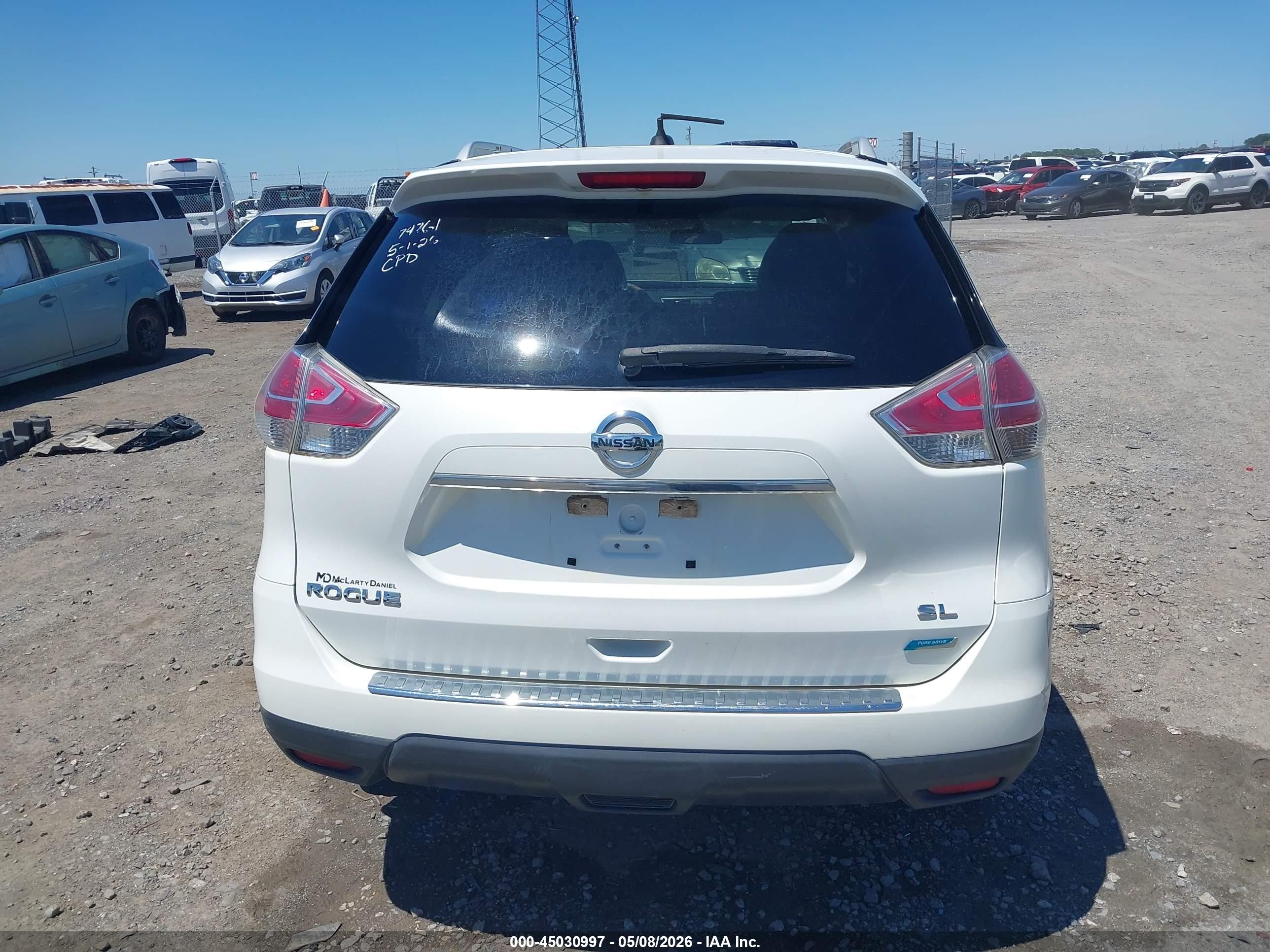 2014 Nissan Rogue Sl Белый vin: 5N1AT2MT9EC767214