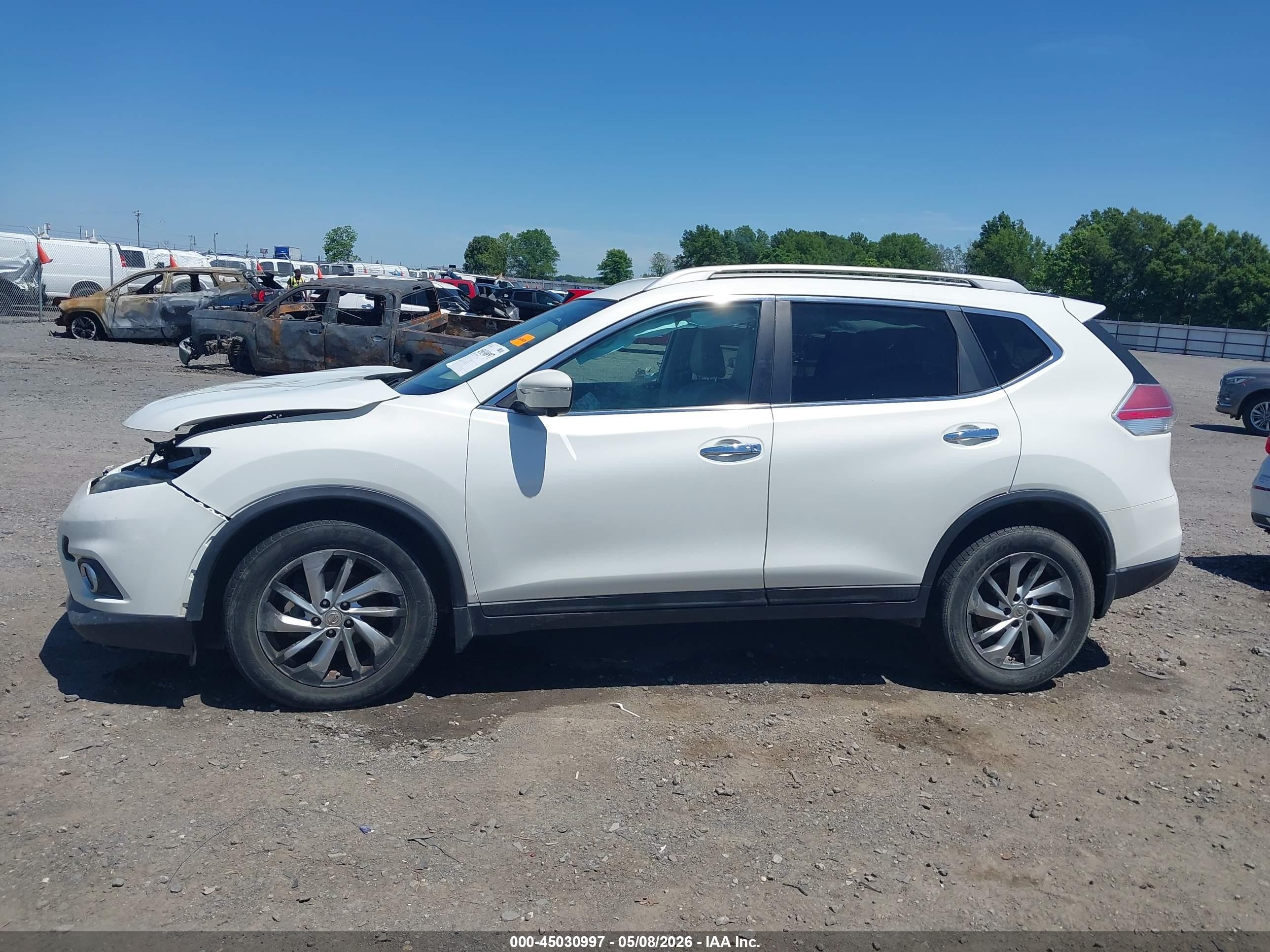 2014 Nissan Rogue Sl Белый vin: 5N1AT2MT9EC767214