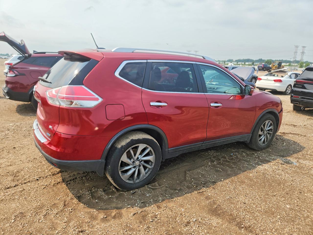 2014 Nissan Rogue Sl Red vin: 5N1AT2MT9EC778505