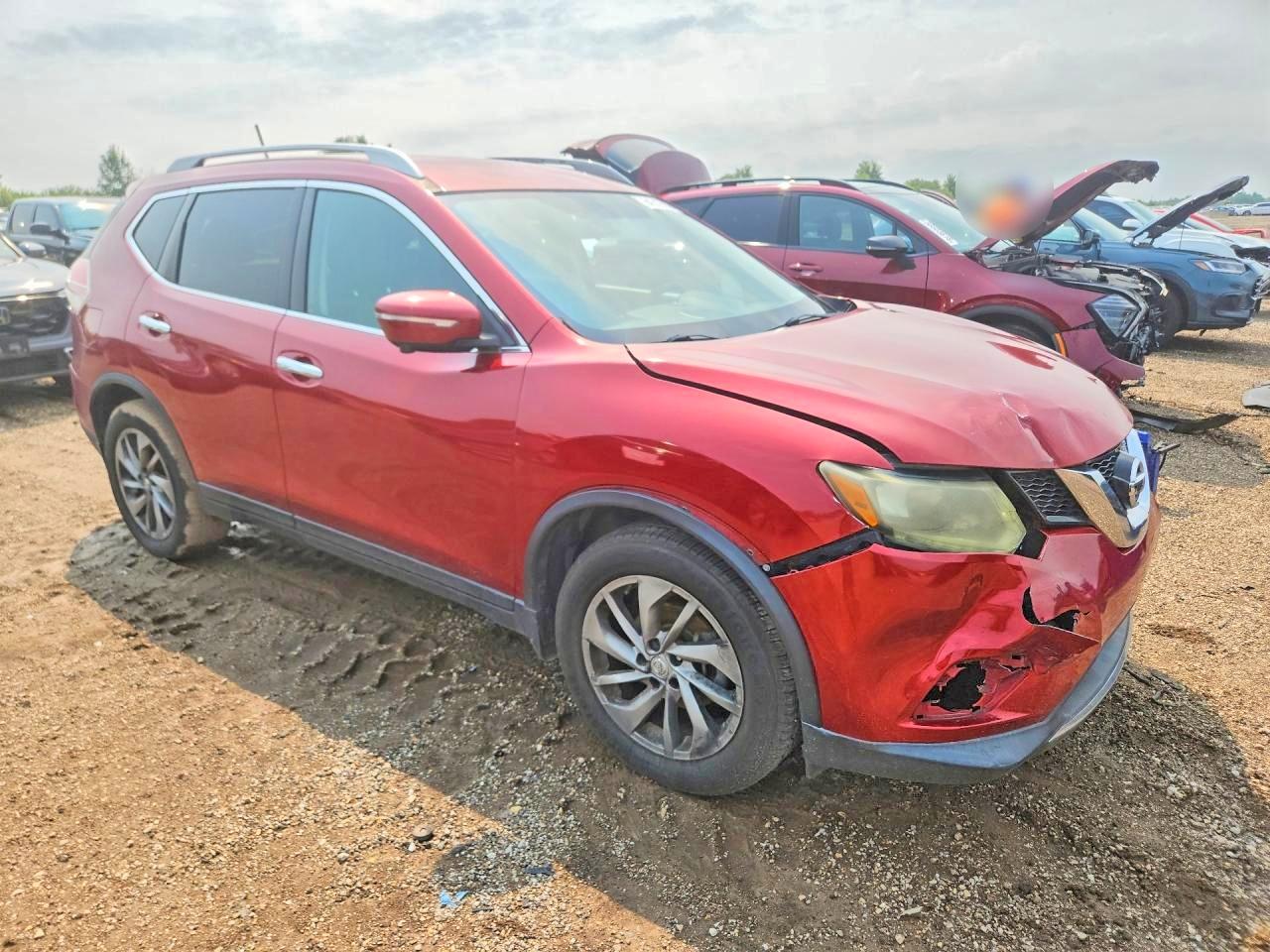 2014 Nissan Rogue Sl Red vin: 5N1AT2MT9EC778505