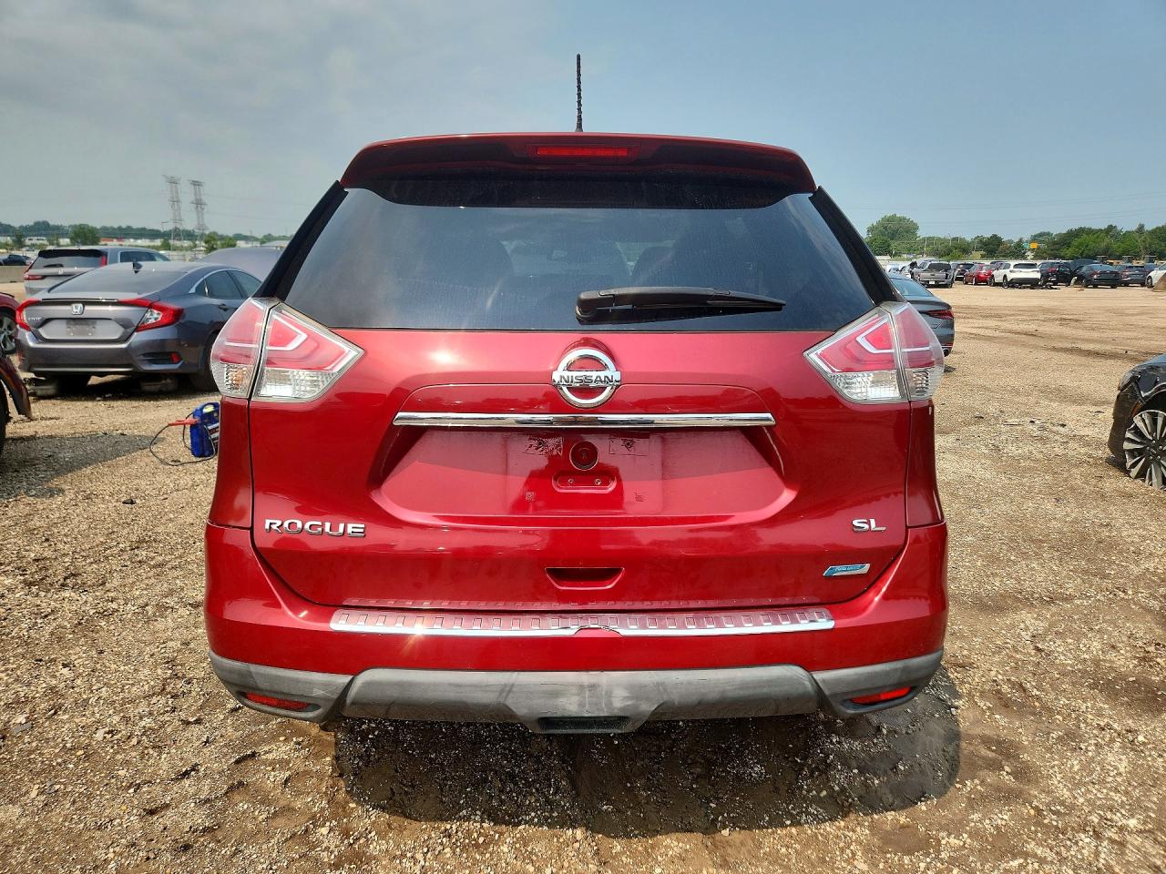 2014 Nissan Rogue Sl Red vin: 5N1AT2MT9EC778505