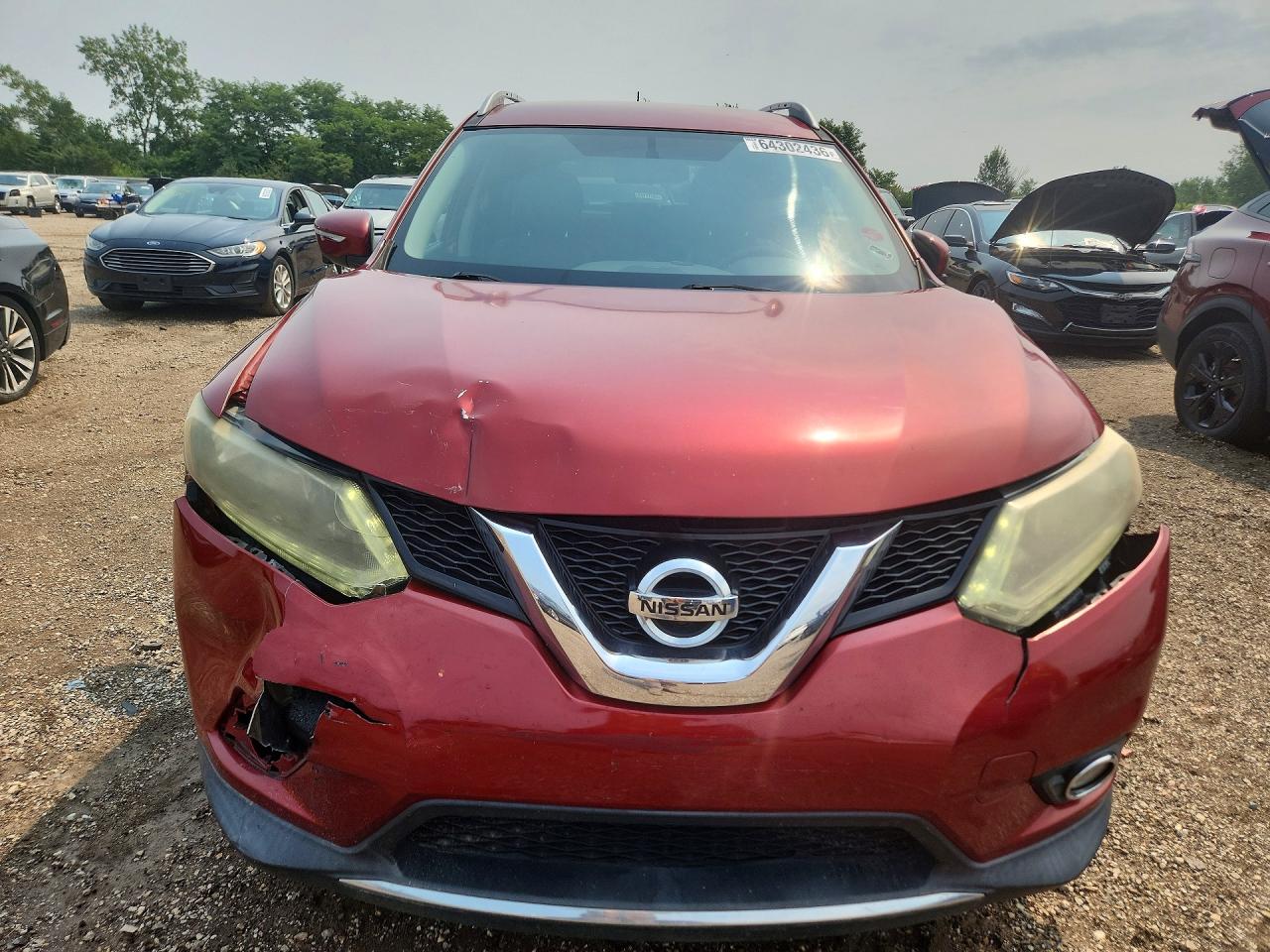 2014 Nissan Rogue Sl Red vin: 5N1AT2MT9EC778505