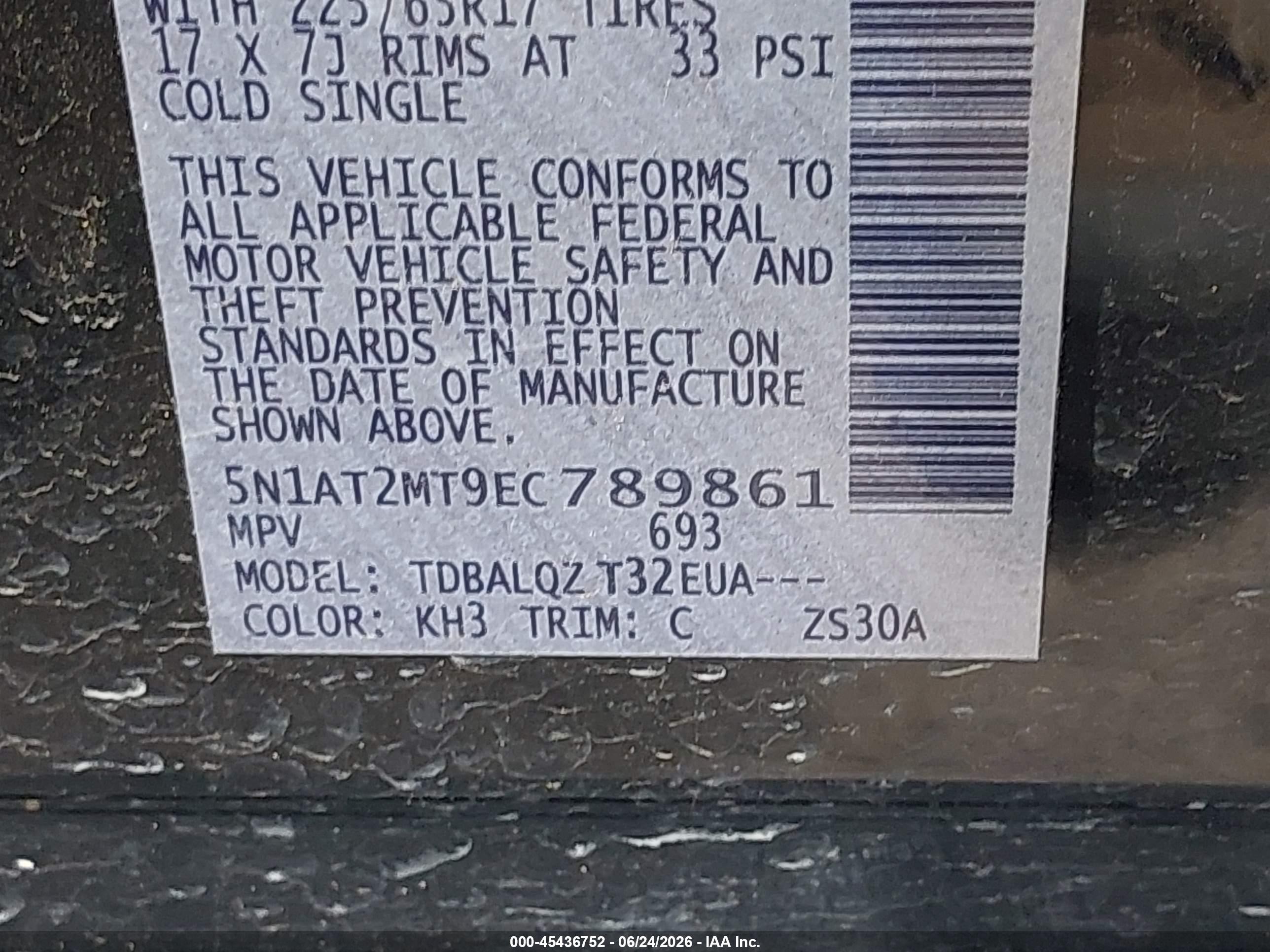 2014 Nissan Rogue Sv Черный vin: 5N1AT2MT9EC789861