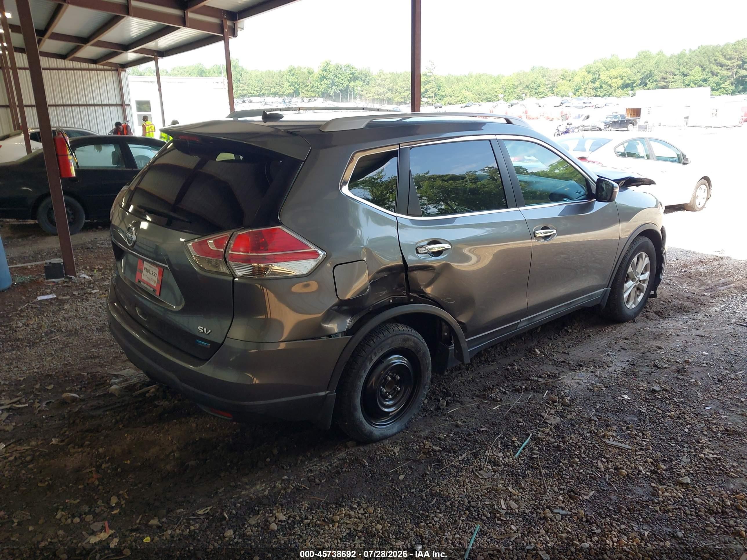 2014 Nissan Rogue Sv Gray vin: 5N1AT2MT9EC795479