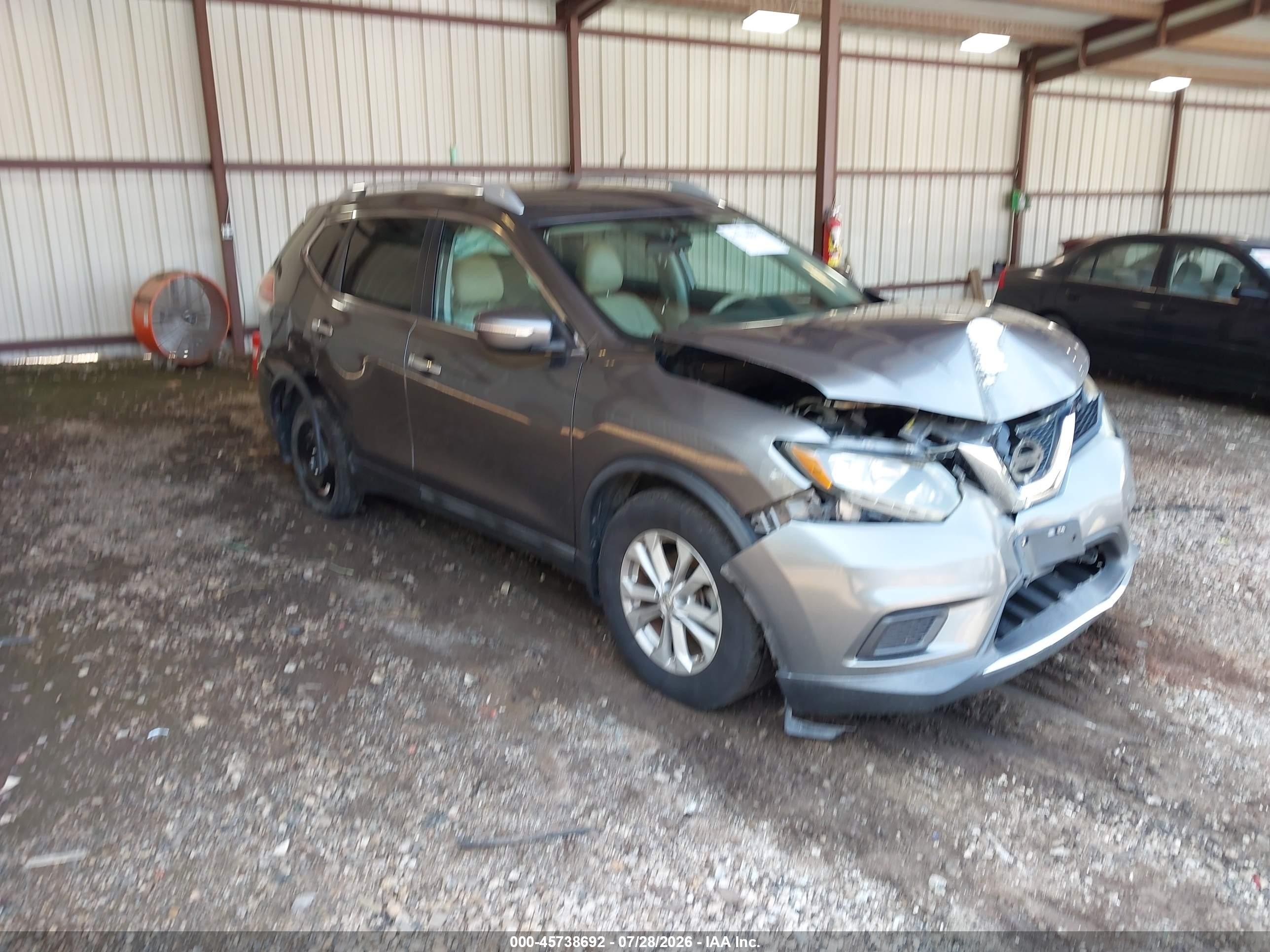 2014 Nissan Rogue Sv Gray vin: 5N1AT2MT9EC795479