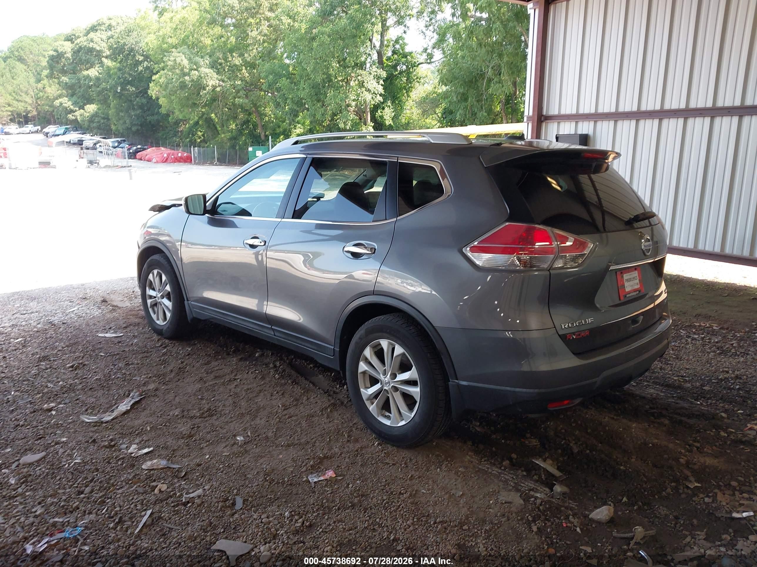 2014 Nissan Rogue Sv Gray vin: 5N1AT2MT9EC795479