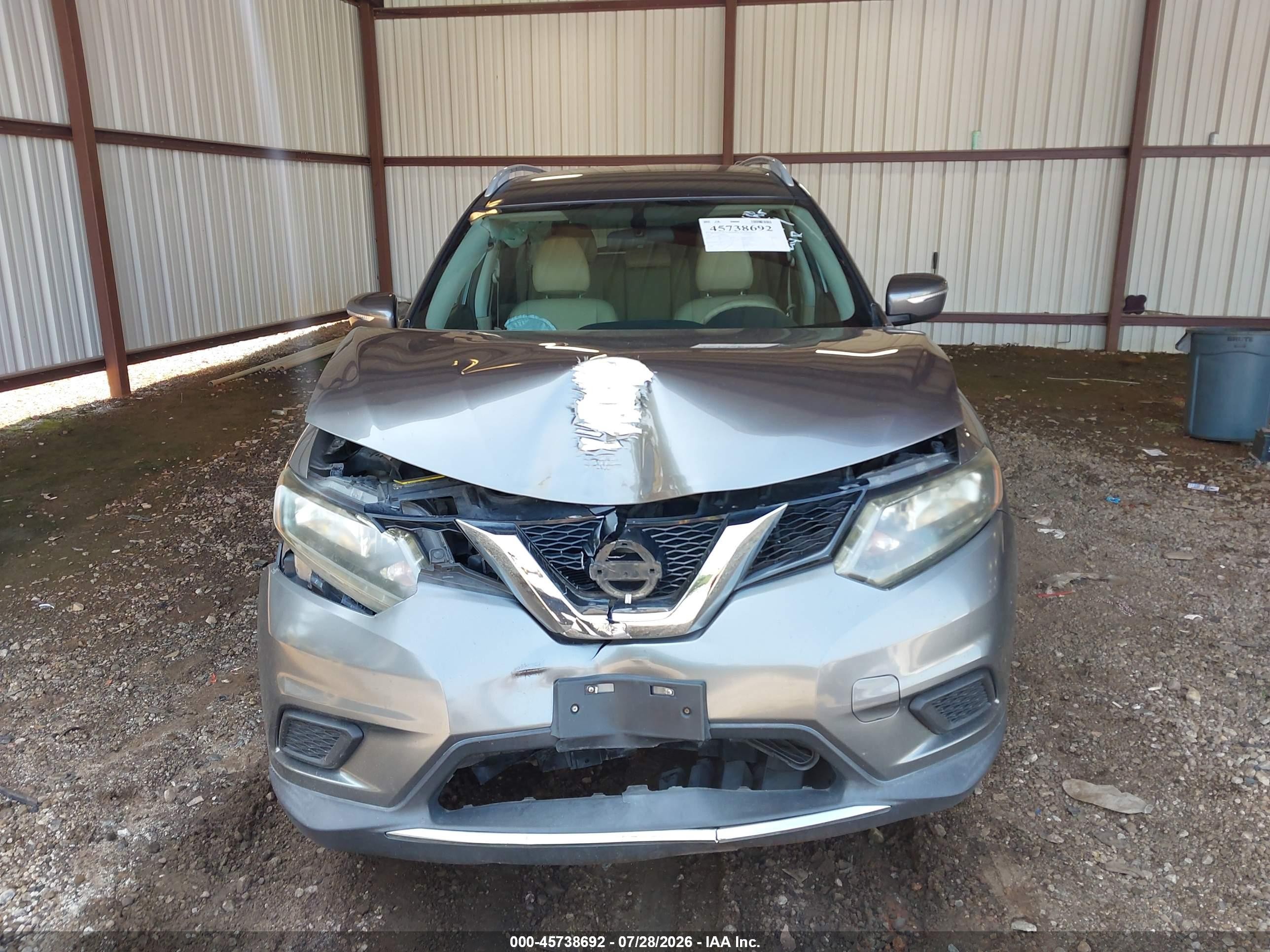 2014 Nissan Rogue Sv Gray vin: 5N1AT2MT9EC795479