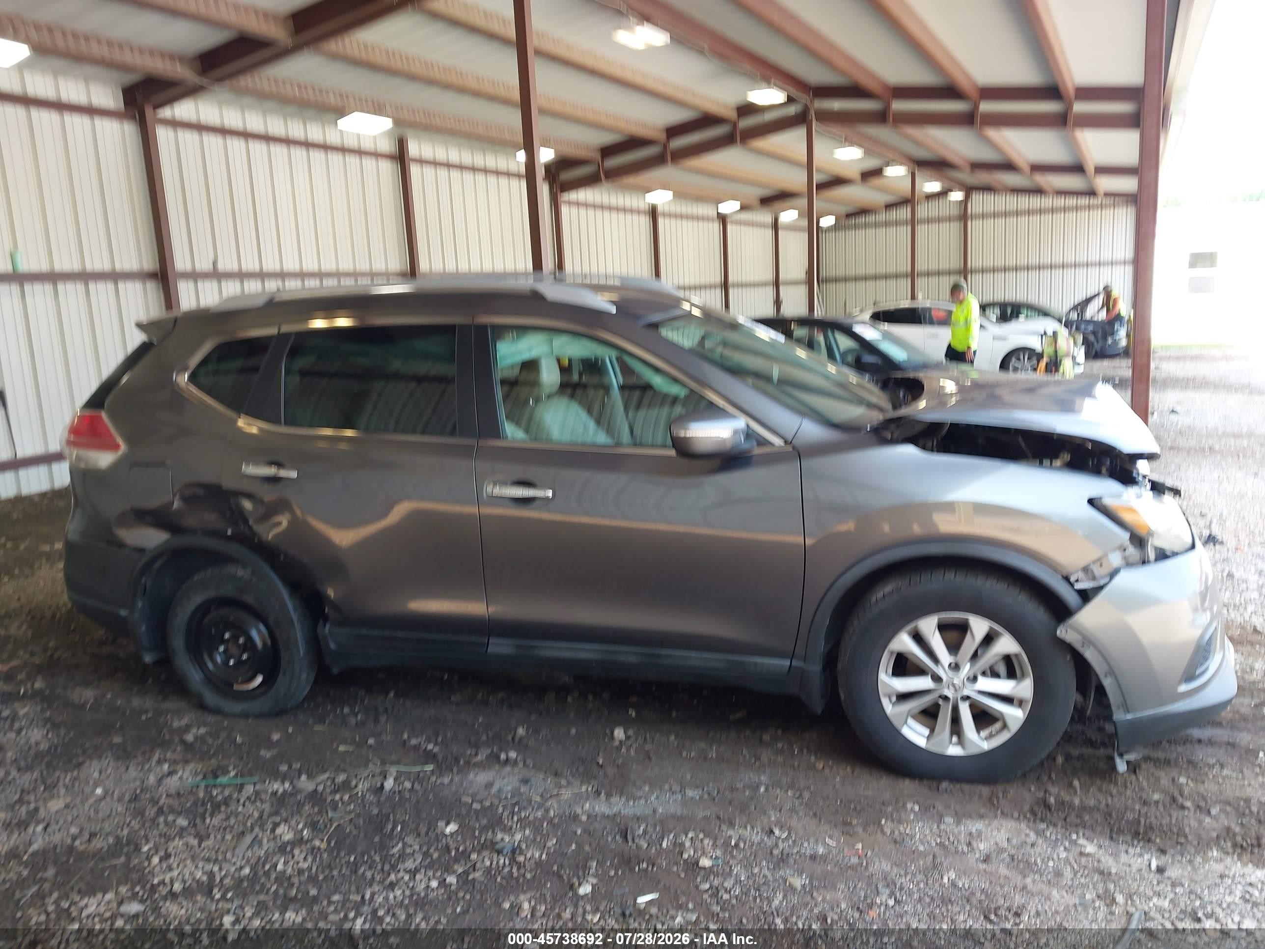 2014 Nissan Rogue Sv Gray vin: 5N1AT2MT9EC795479