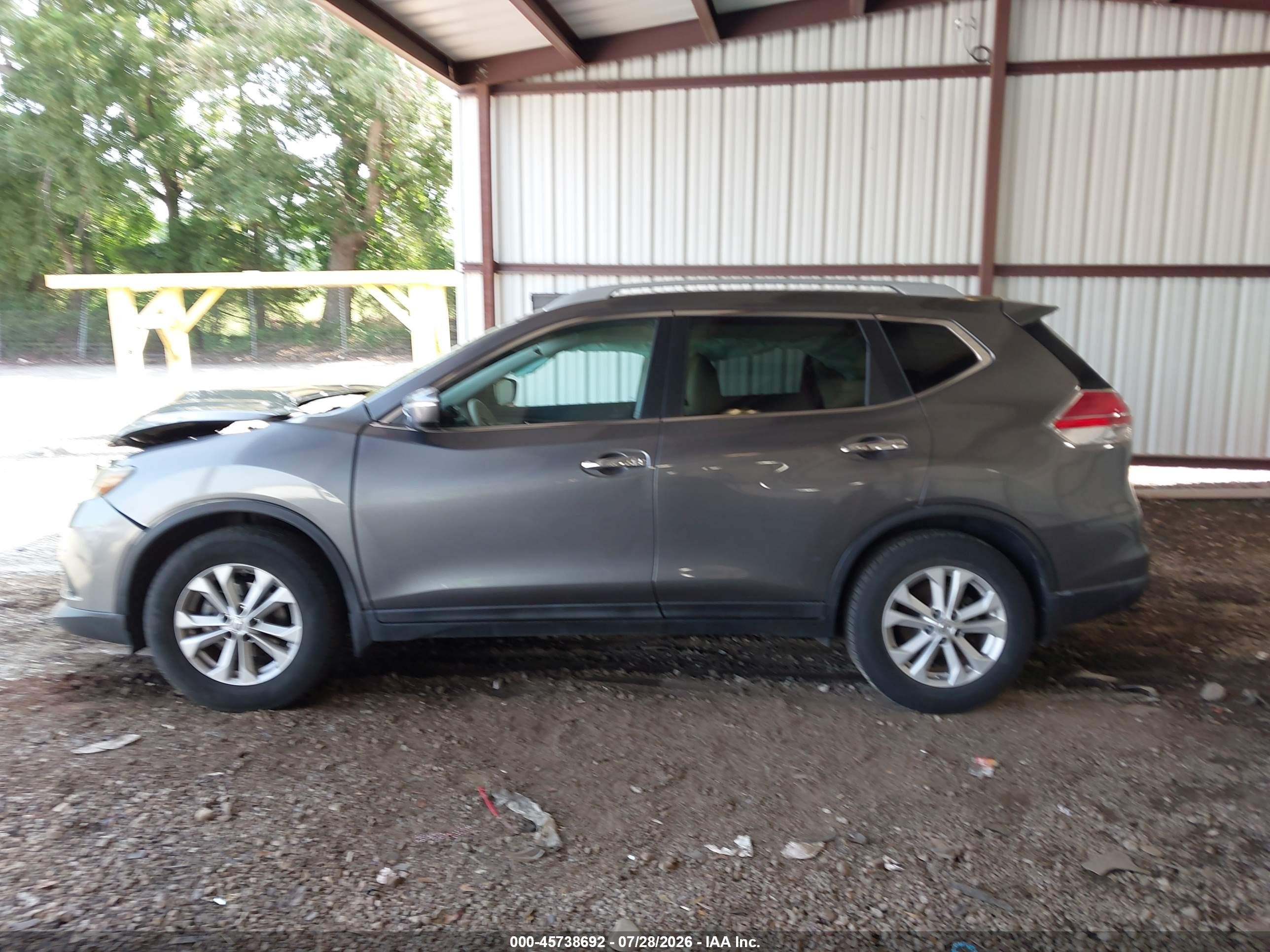 2014 Nissan Rogue Sv Gray vin: 5N1AT2MT9EC795479