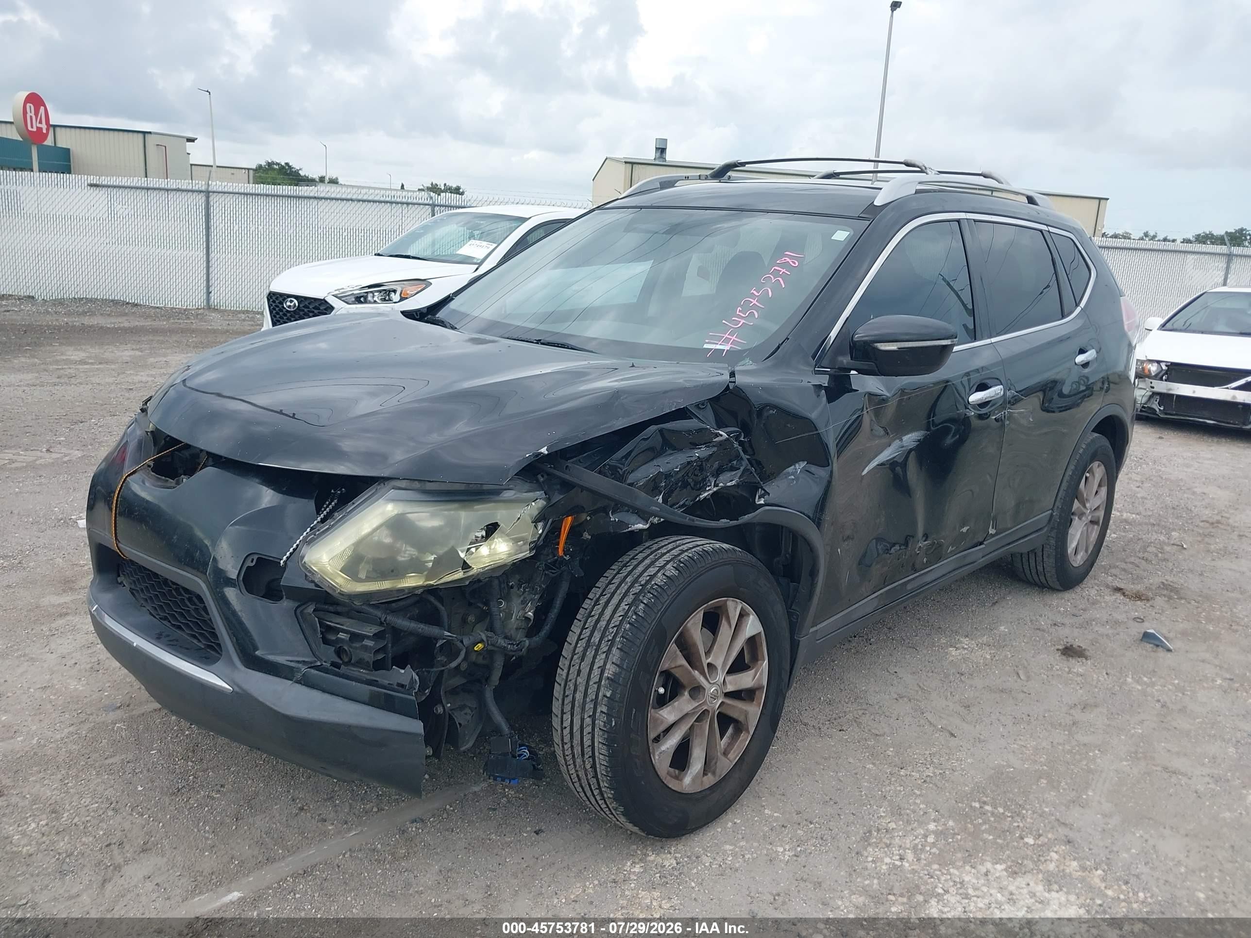2014 Nissan Rogue Sv Black vin: 5N1AT2MT9EC813043