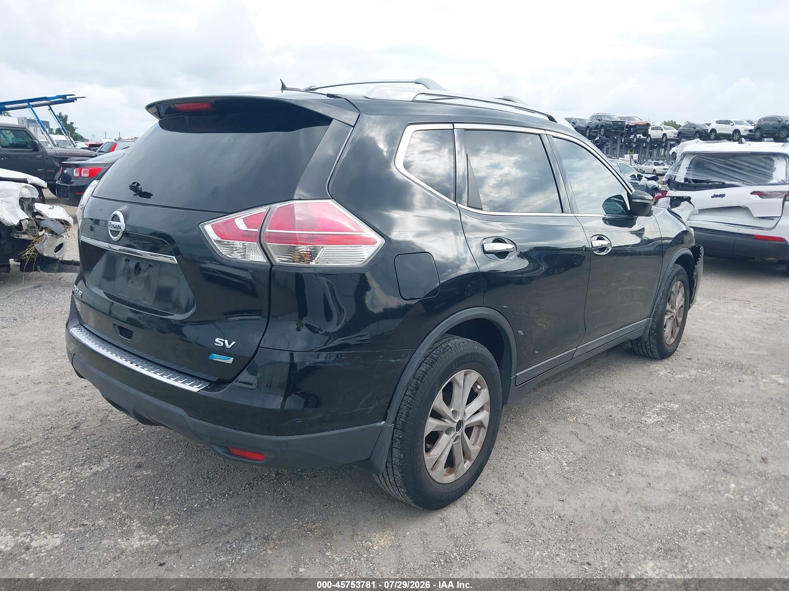 2014 Nissan Rogue Sv Black vin: 5N1AT2MT9EC813043