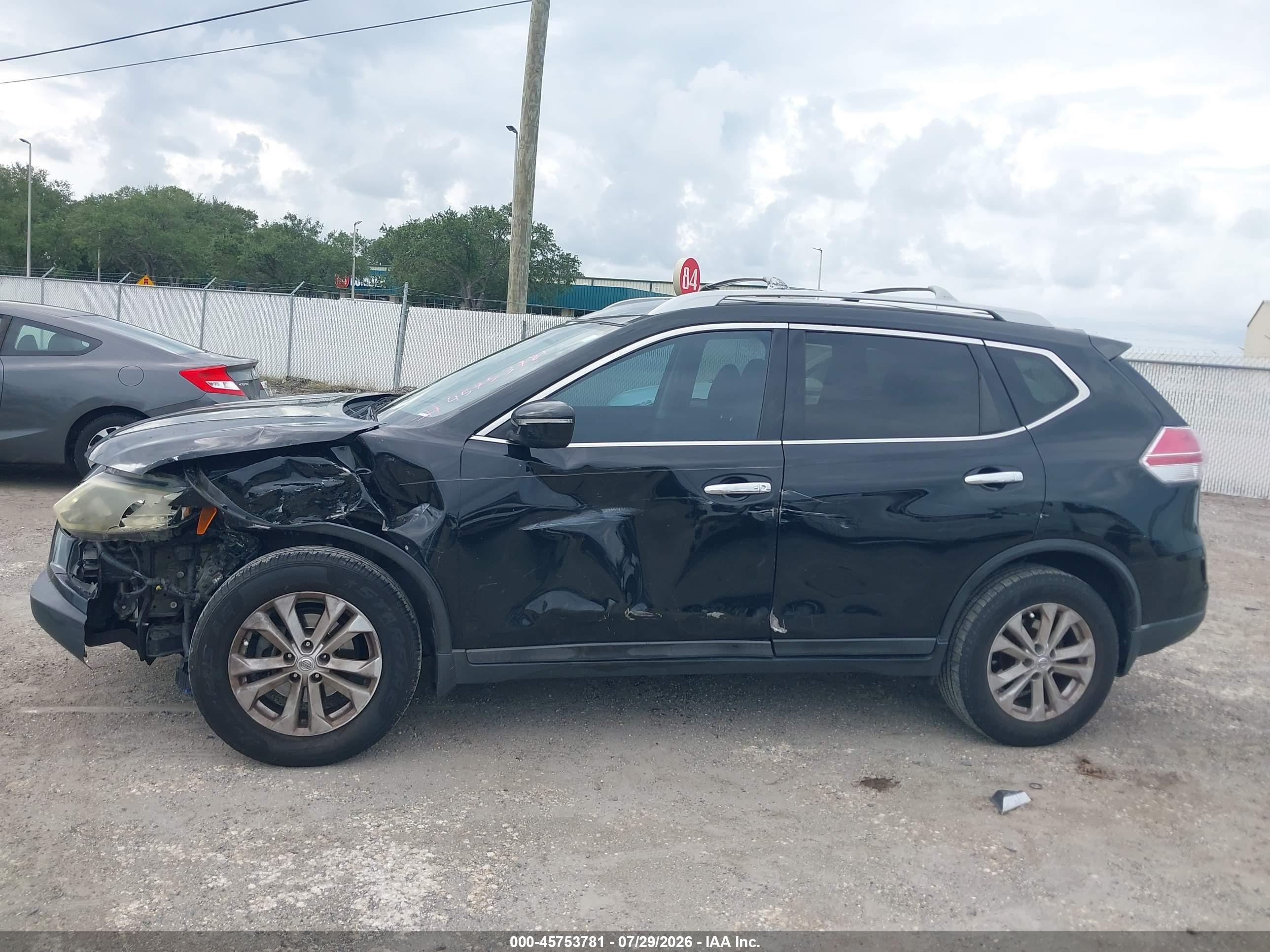 2014 Nissan Rogue Sv Black vin: 5N1AT2MT9EC813043