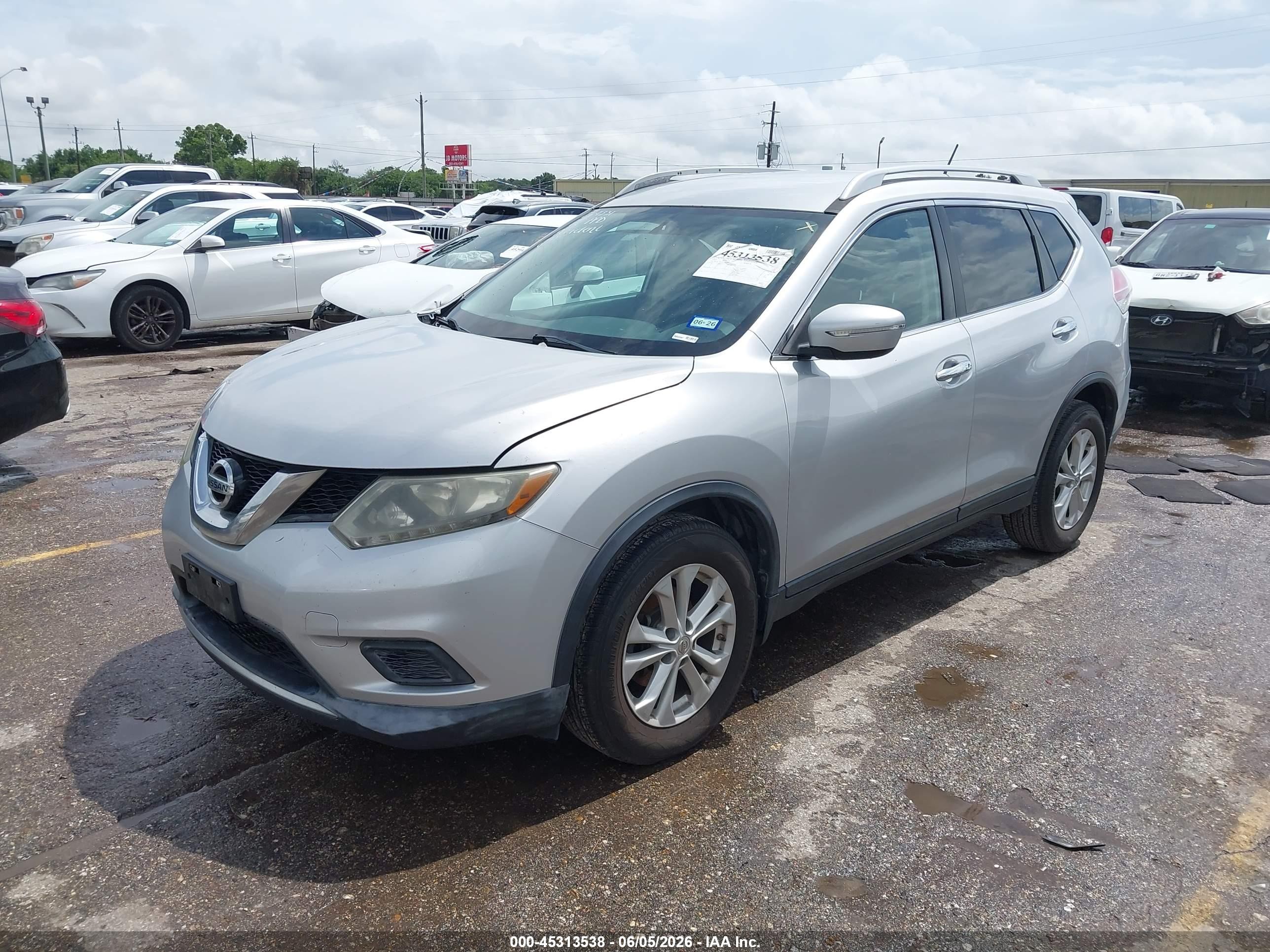 2014 Nissan Rogue Sv Silver vin: 5N1AT2MT9EC832949