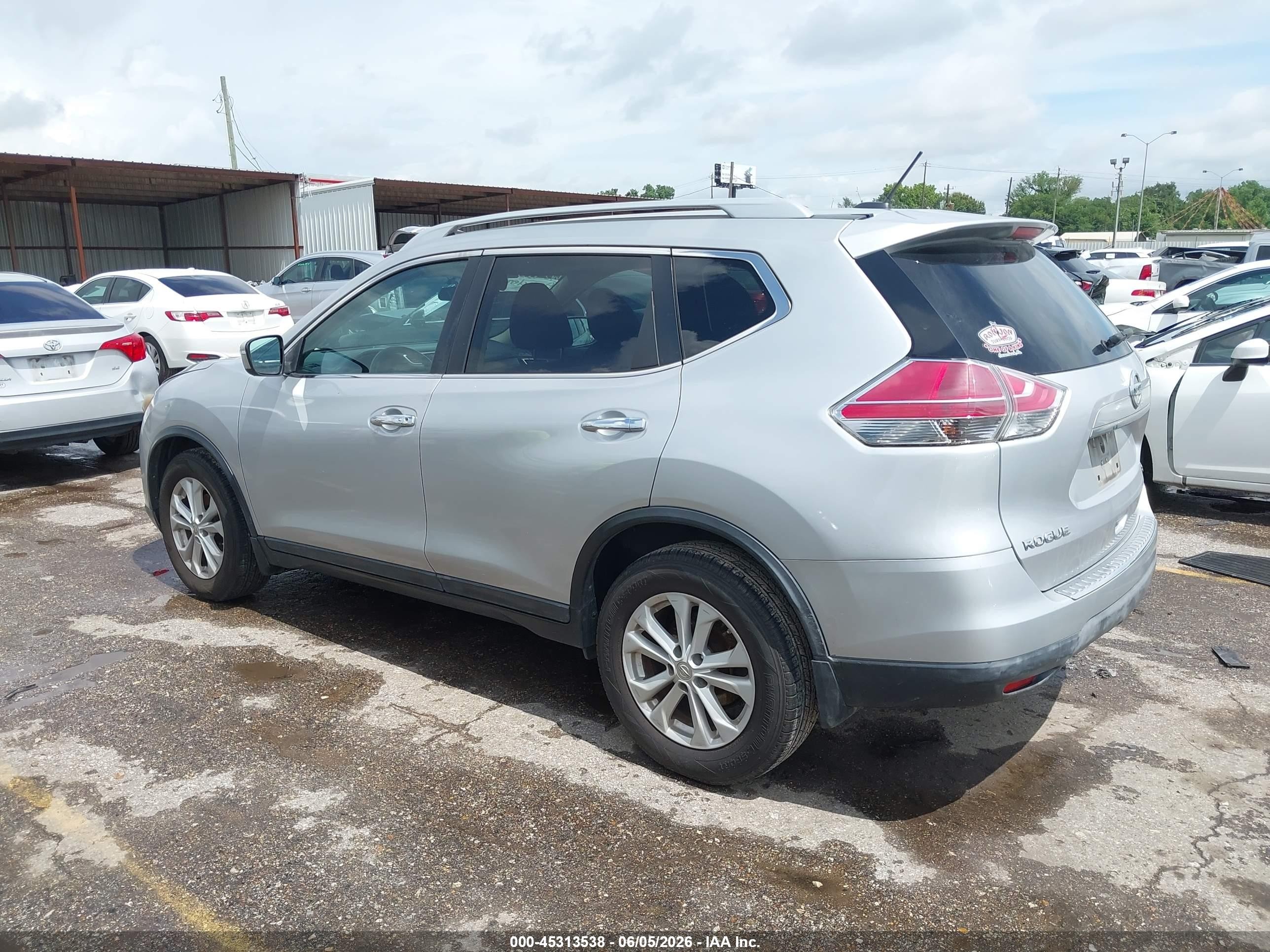 2014 Nissan Rogue Sv Silver vin: 5N1AT2MT9EC832949