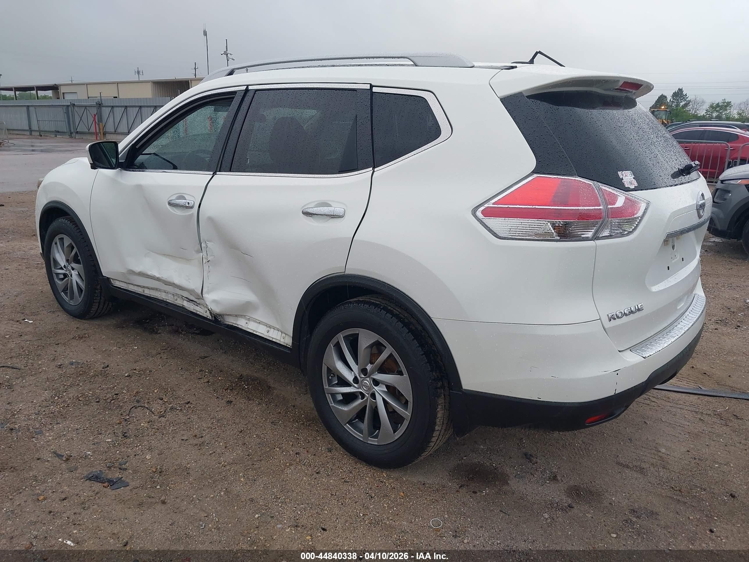 2014 Nissan Rogue Sl White vin: 5N1AT2MT9EC837584