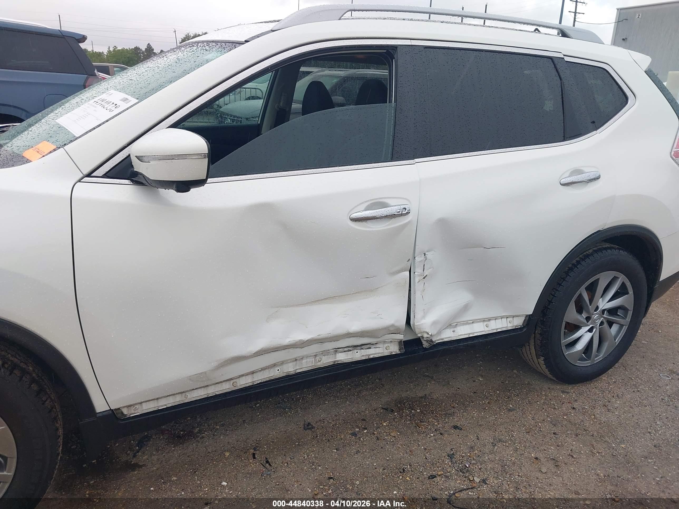 2014 Nissan Rogue Sl White vin: 5N1AT2MT9EC837584
