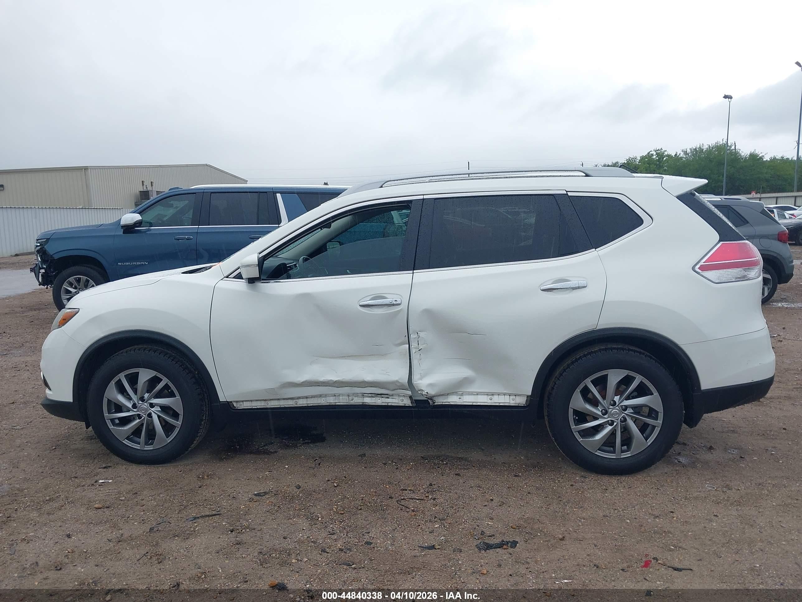 2014 Nissan Rogue Sl White vin: 5N1AT2MT9EC837584
