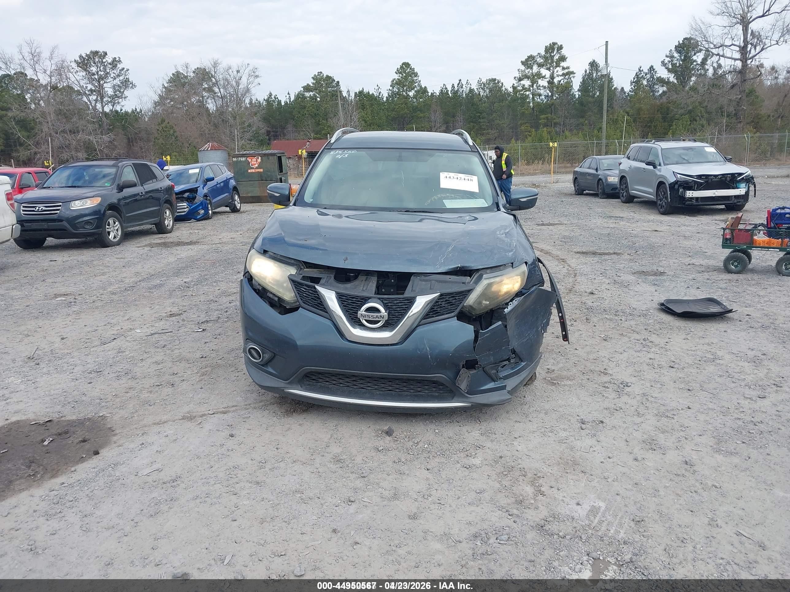 2014 Nissan Rogue Sv Blue vin: 5N1AT2MT9EC838850