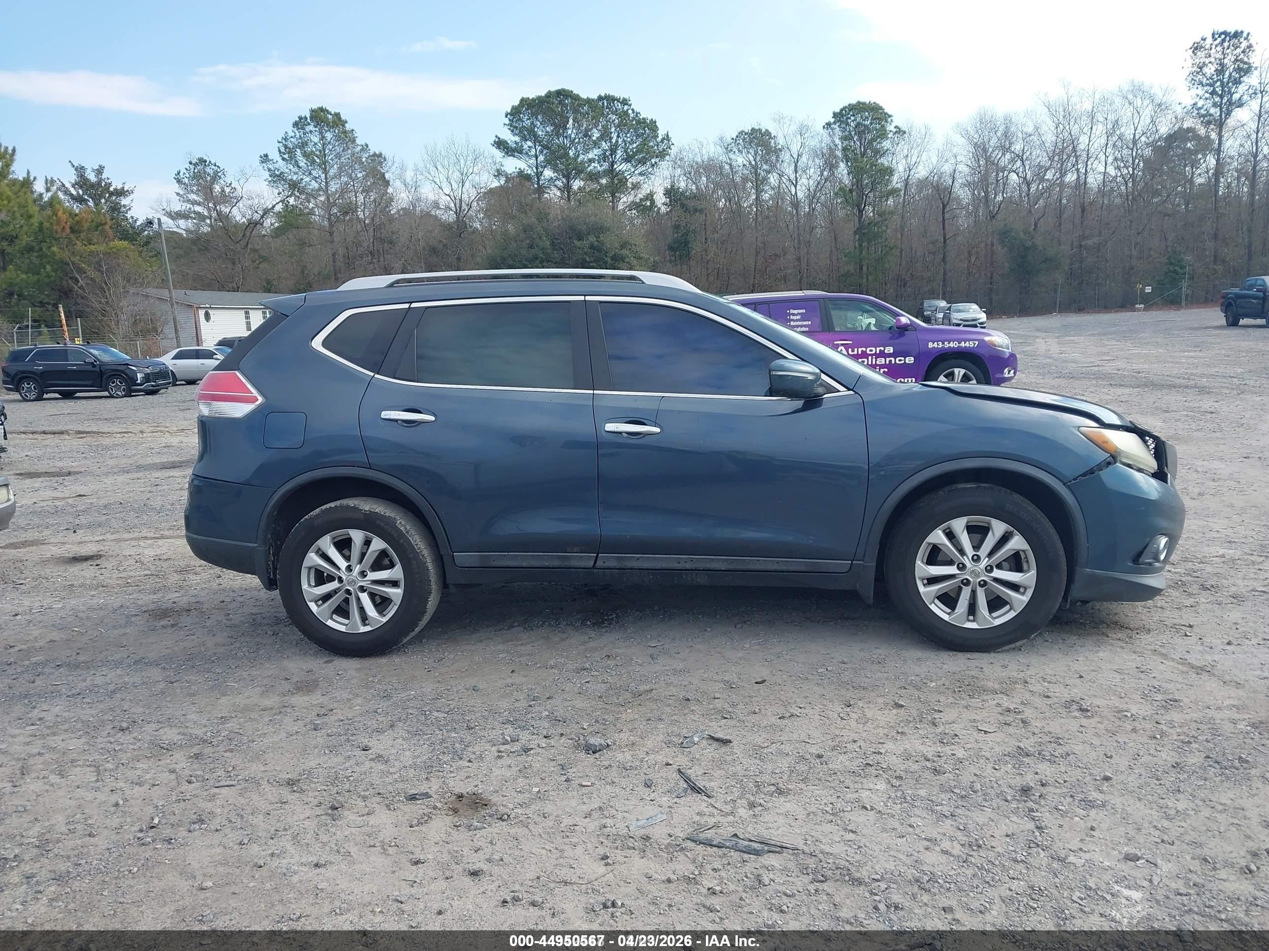 2014 Nissan Rogue Sv Blue vin: 5N1AT2MT9EC838850