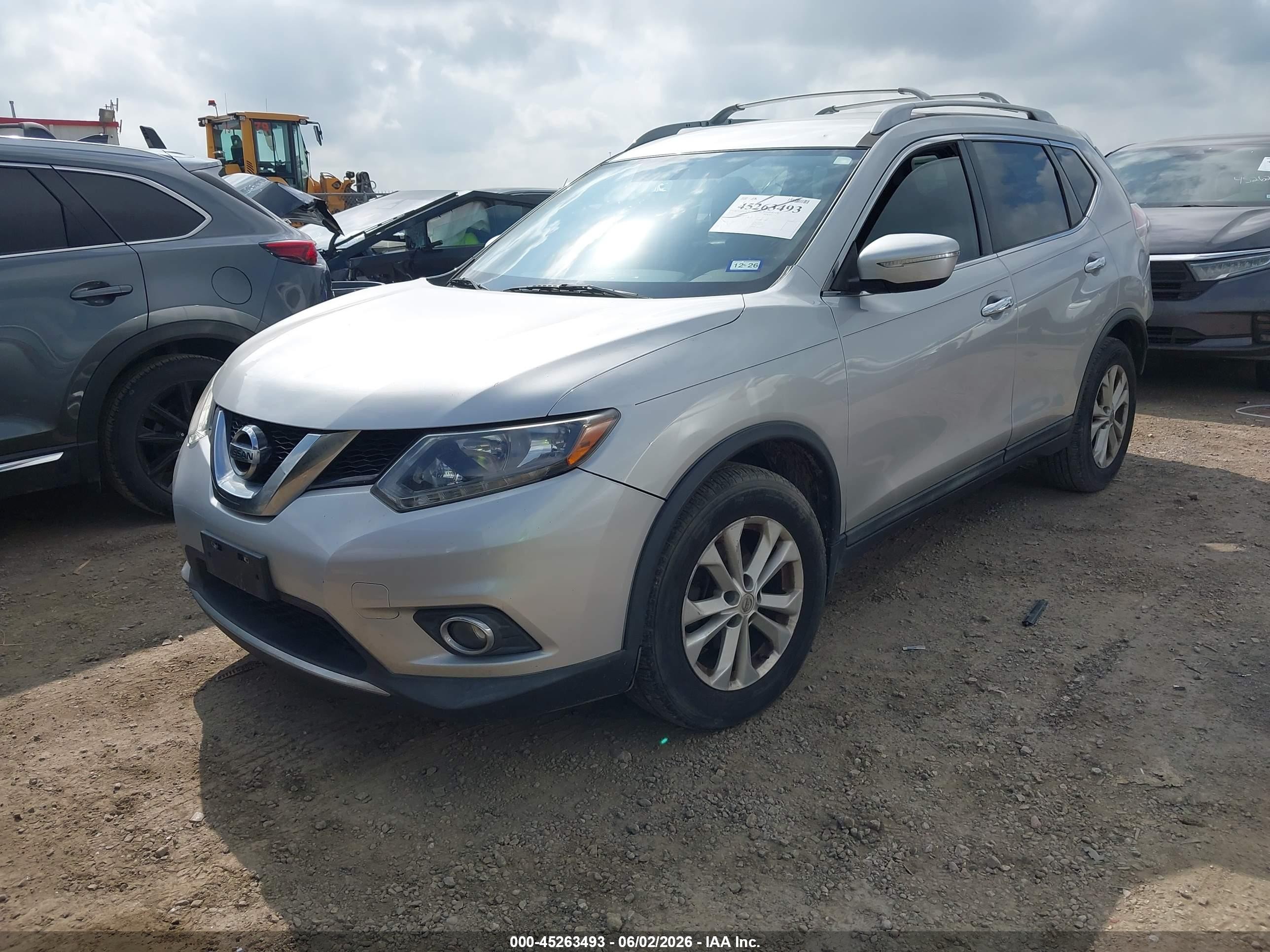 2014 Nissan Rogue Sv Silver vin: 5N1AT2MT9EC861254