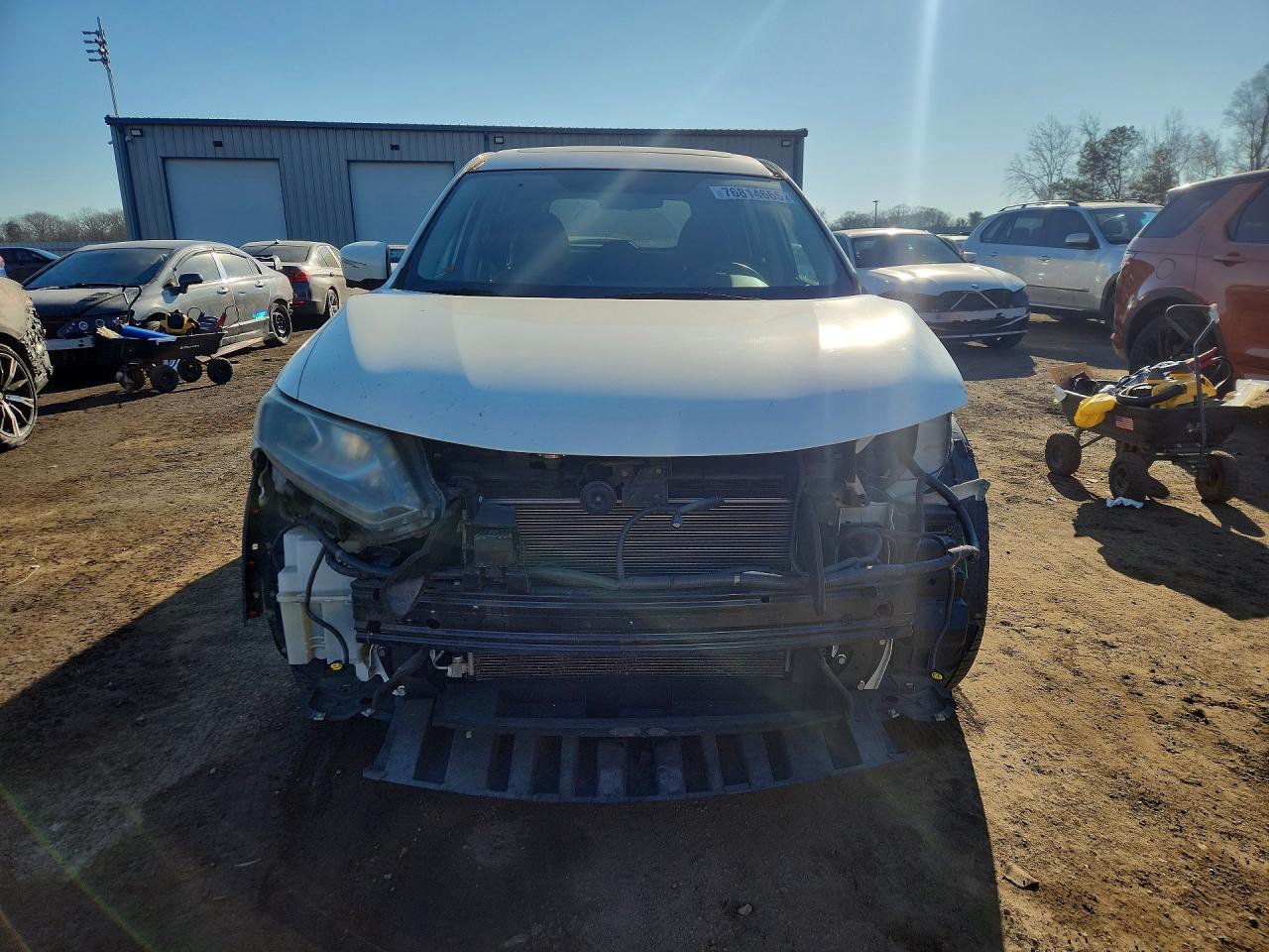 2015 Nissan Rogue S White vin: 5N1AT2MT9FC757056