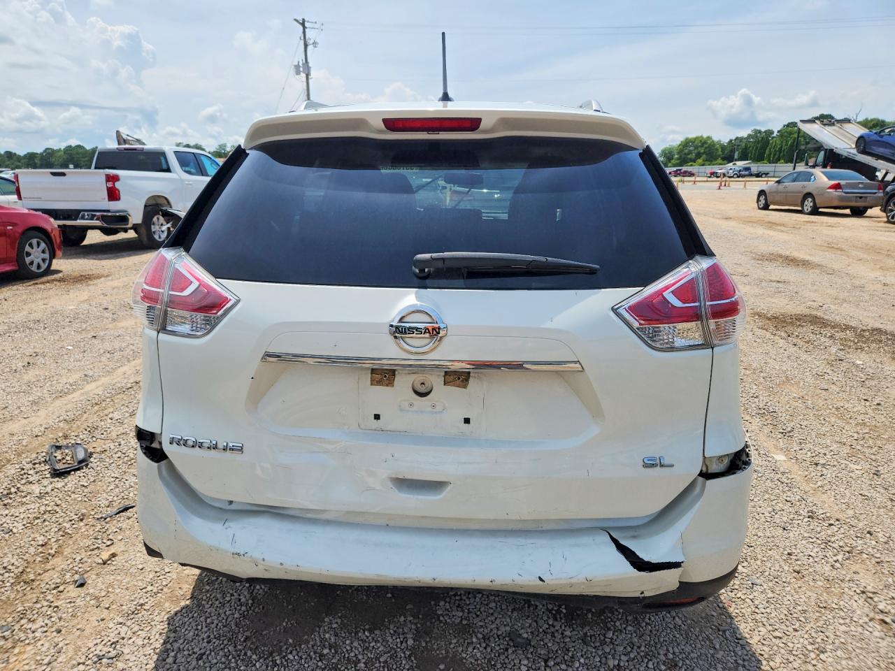 2015 Nissan Rogue Sl White vin: 5N1AT2MT9FC779087